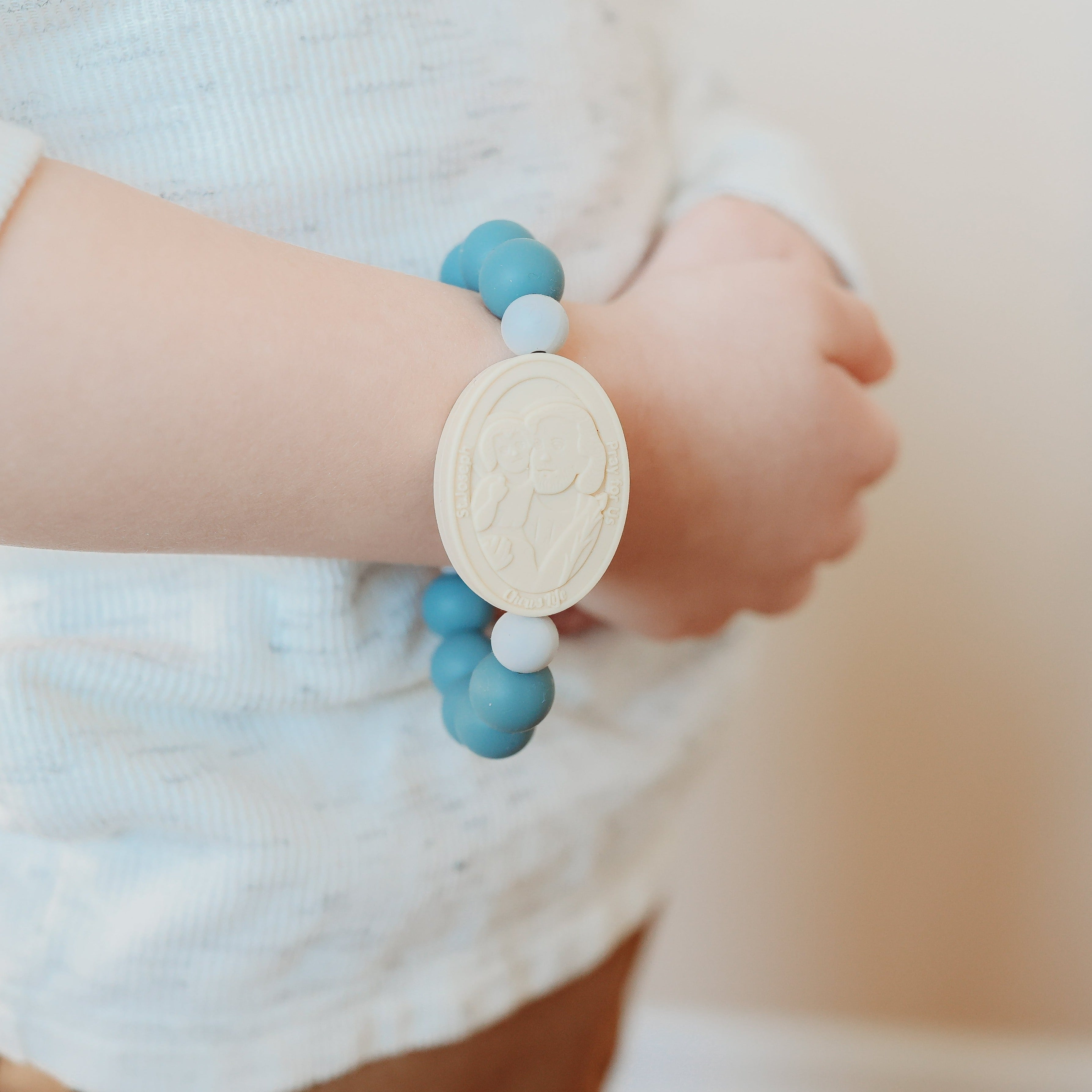 St. Joseph and St. Michael Saint Bracelet | Teal