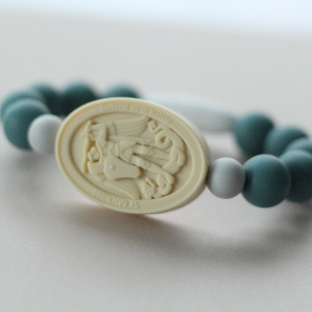 St. Joseph and St. Michael Saint Bracelet | Teal
