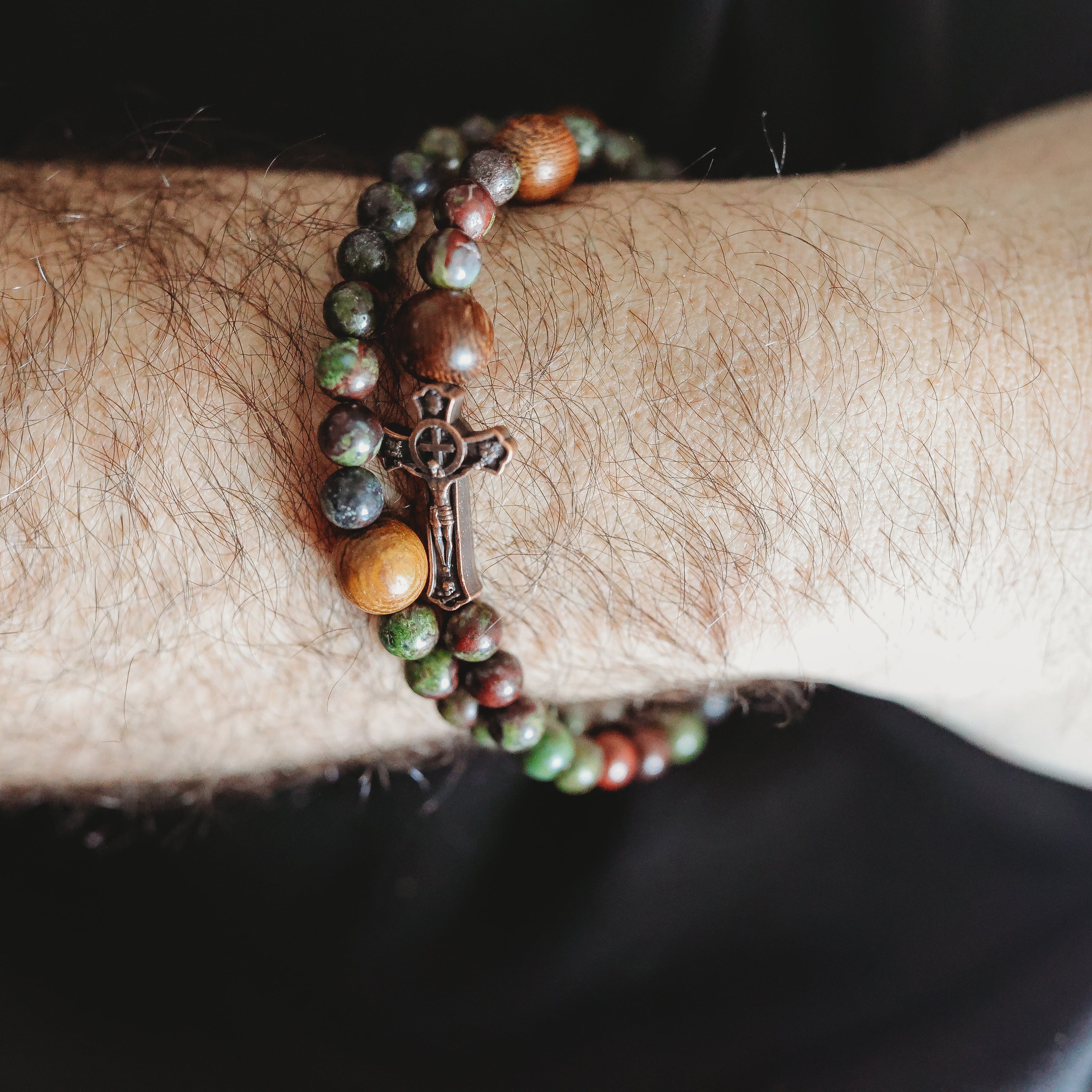 St. Joseph Rosary Bracelet |  Crux Invicta  | Double Wrap Rosary