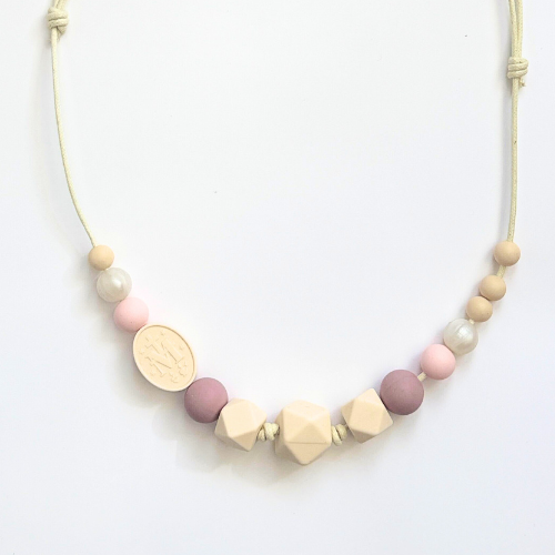 Spring Flowers|  Pink Silicone Mama Necklace