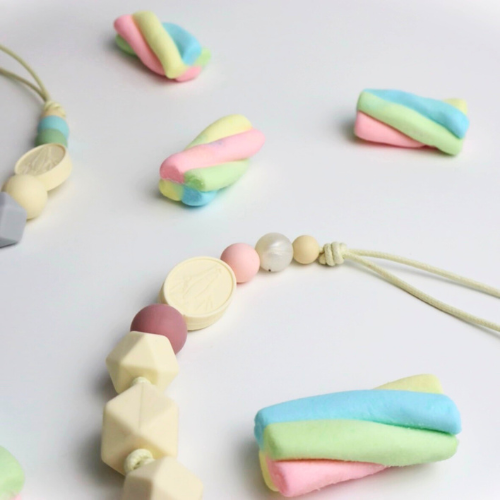 Spring Flowers|  Pink Silicone Mama Necklace
