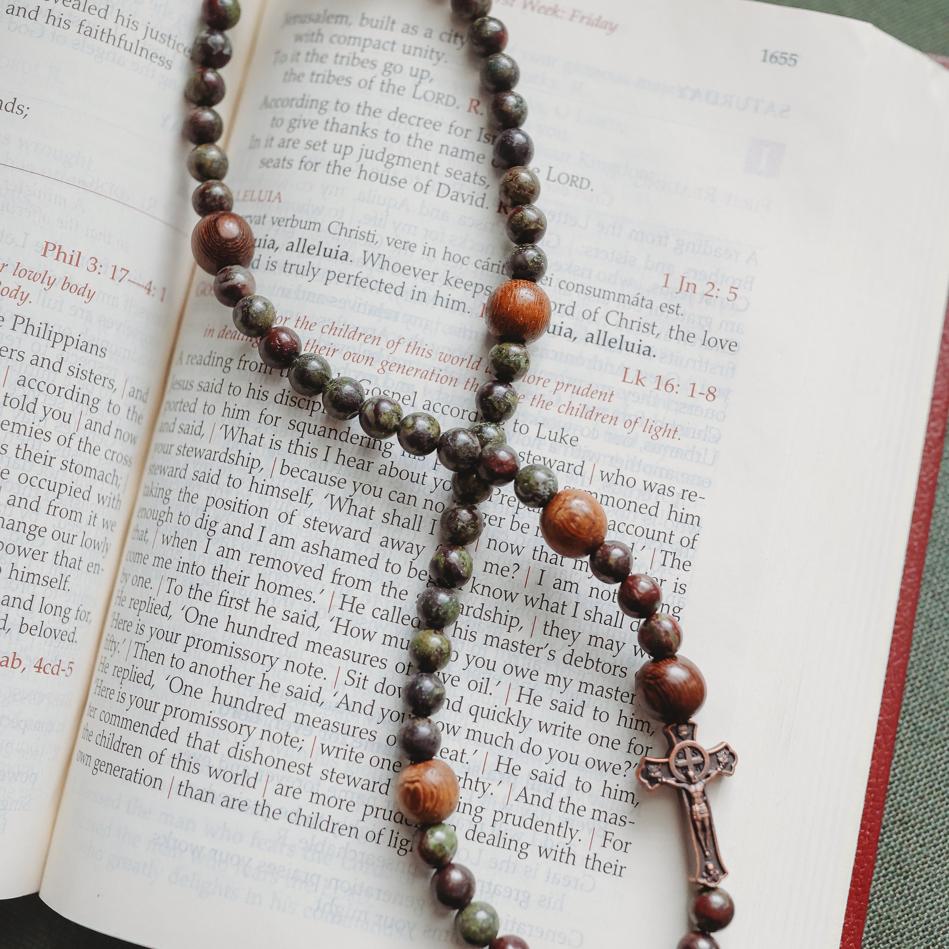 St. Joseph Rosary Bracelet |  Crux Invicta  | Double Wrap Rosary