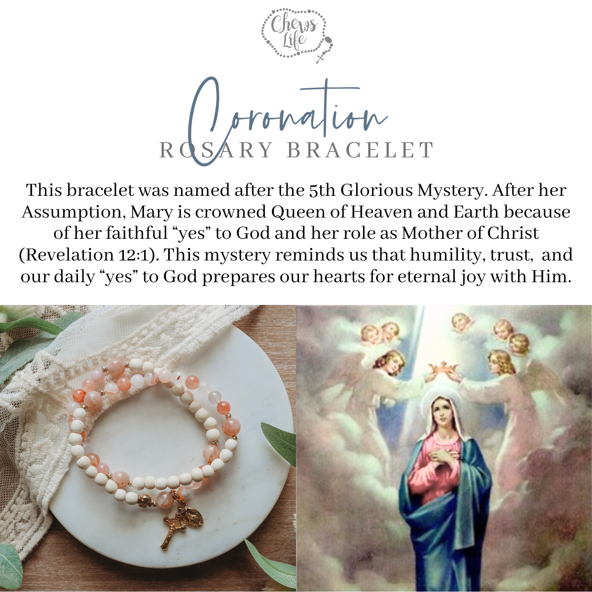 The Coronation | Stretch & Wrap Rosary Bracelet