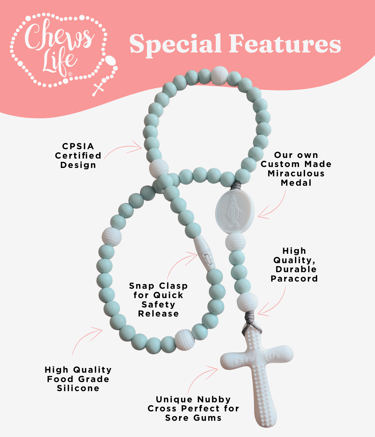 Notre Dame Chews Life Rosary | Fall Collection