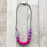 Gemma |  Kids Necklace | Magenta and Gray Miraculous Medal