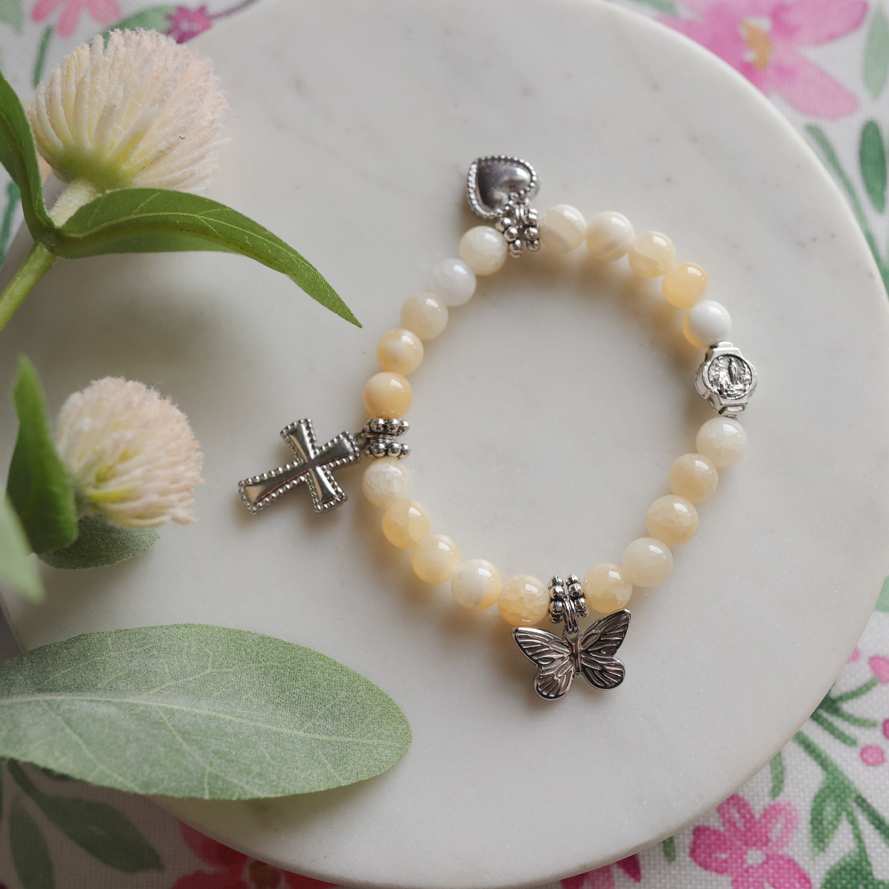 Saint Bernadette | Kids Stackable Charm Bracelet | Spring Collection