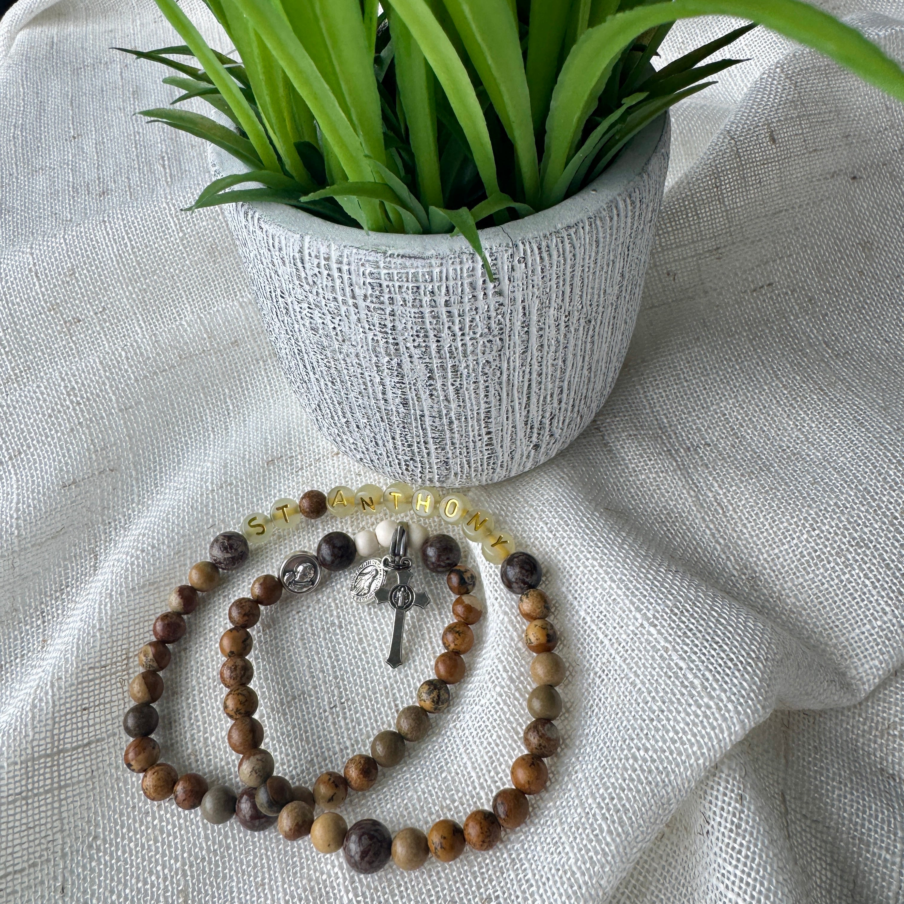 St.Anthony Double Wrap Rosary Bracelet | Glow in the Dark