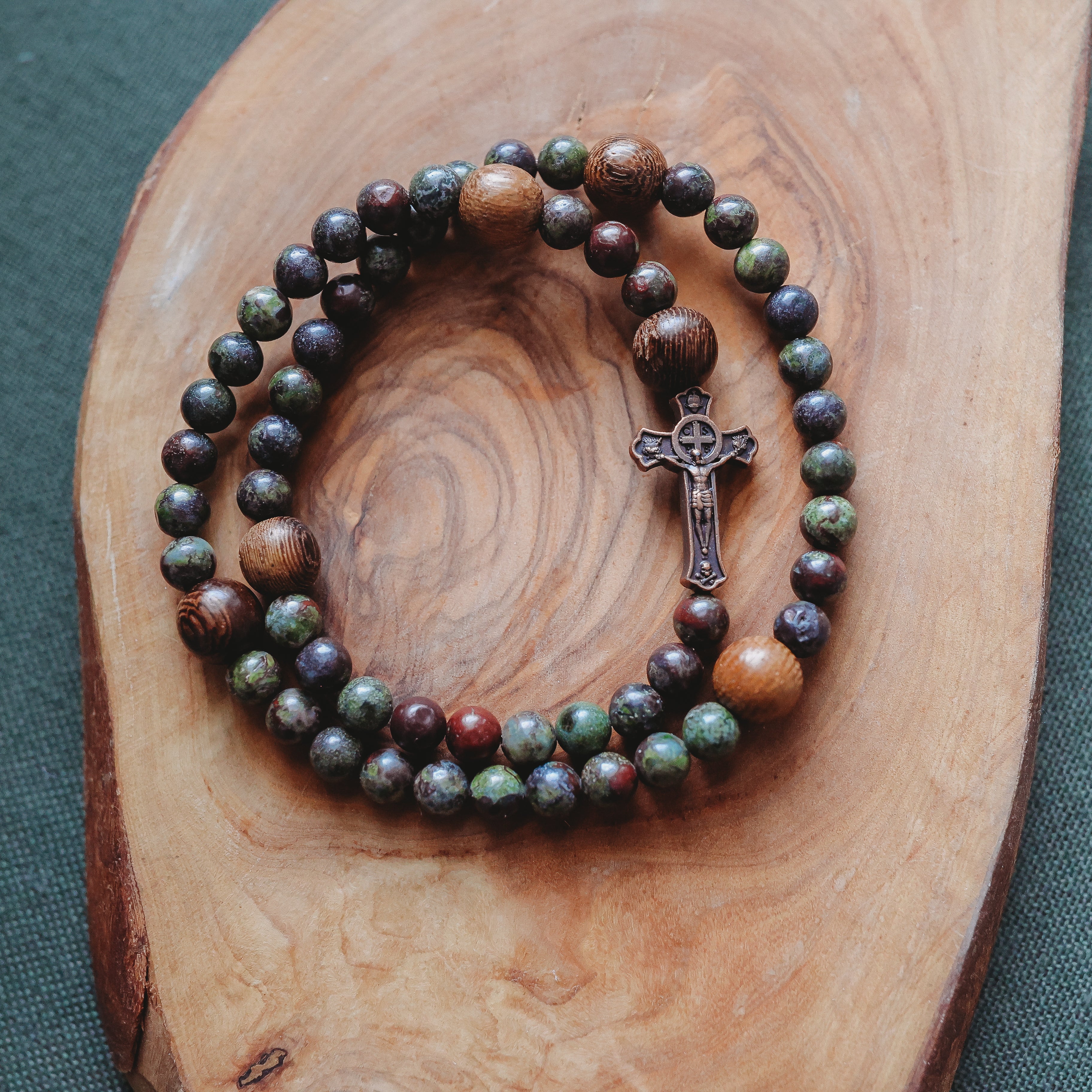 St. Joseph Rosary Bracelet |  Crux Invicta  | Double Wrap Rosary