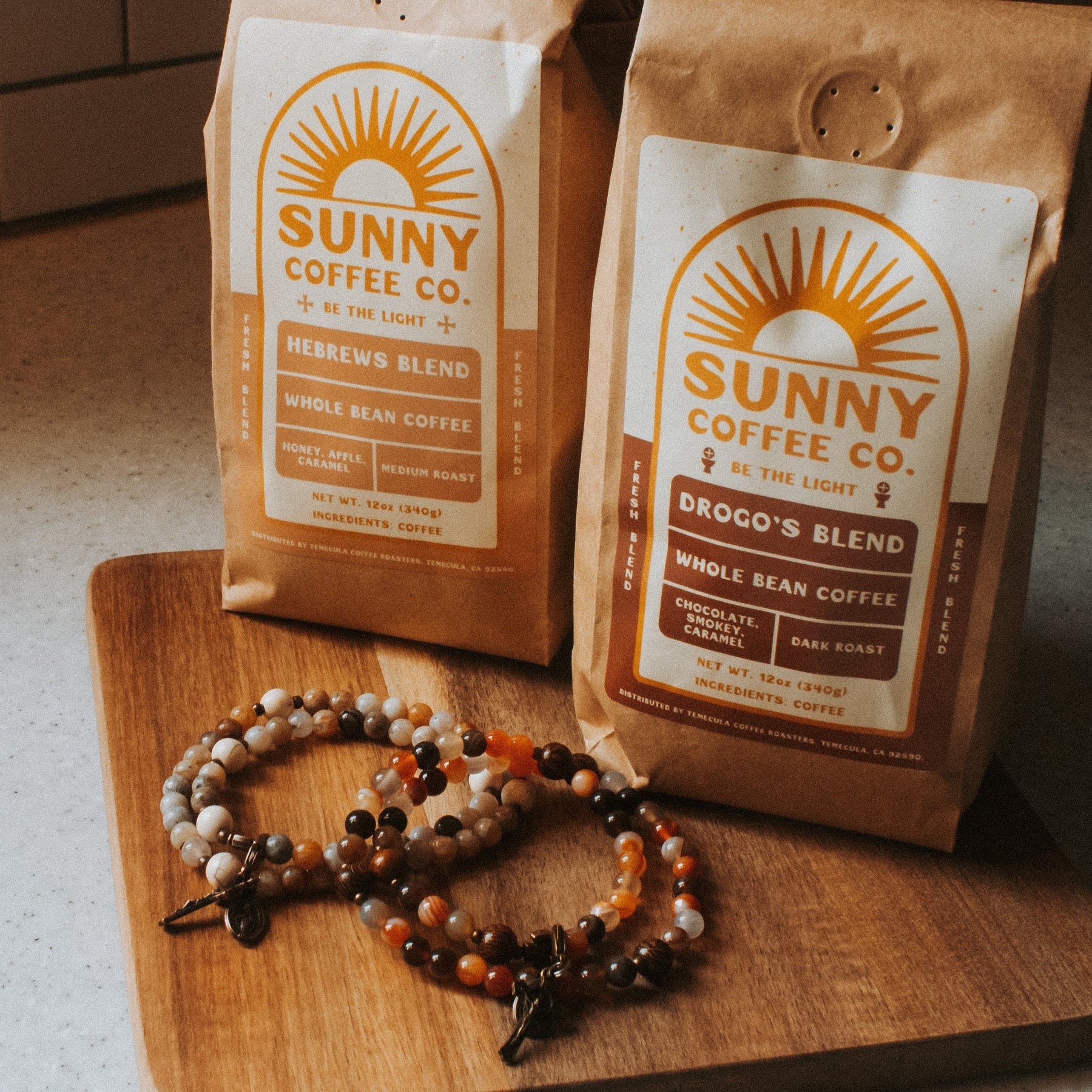 St. Drogo Dark Roast | Stretch & Wrap Rosary Bracelet