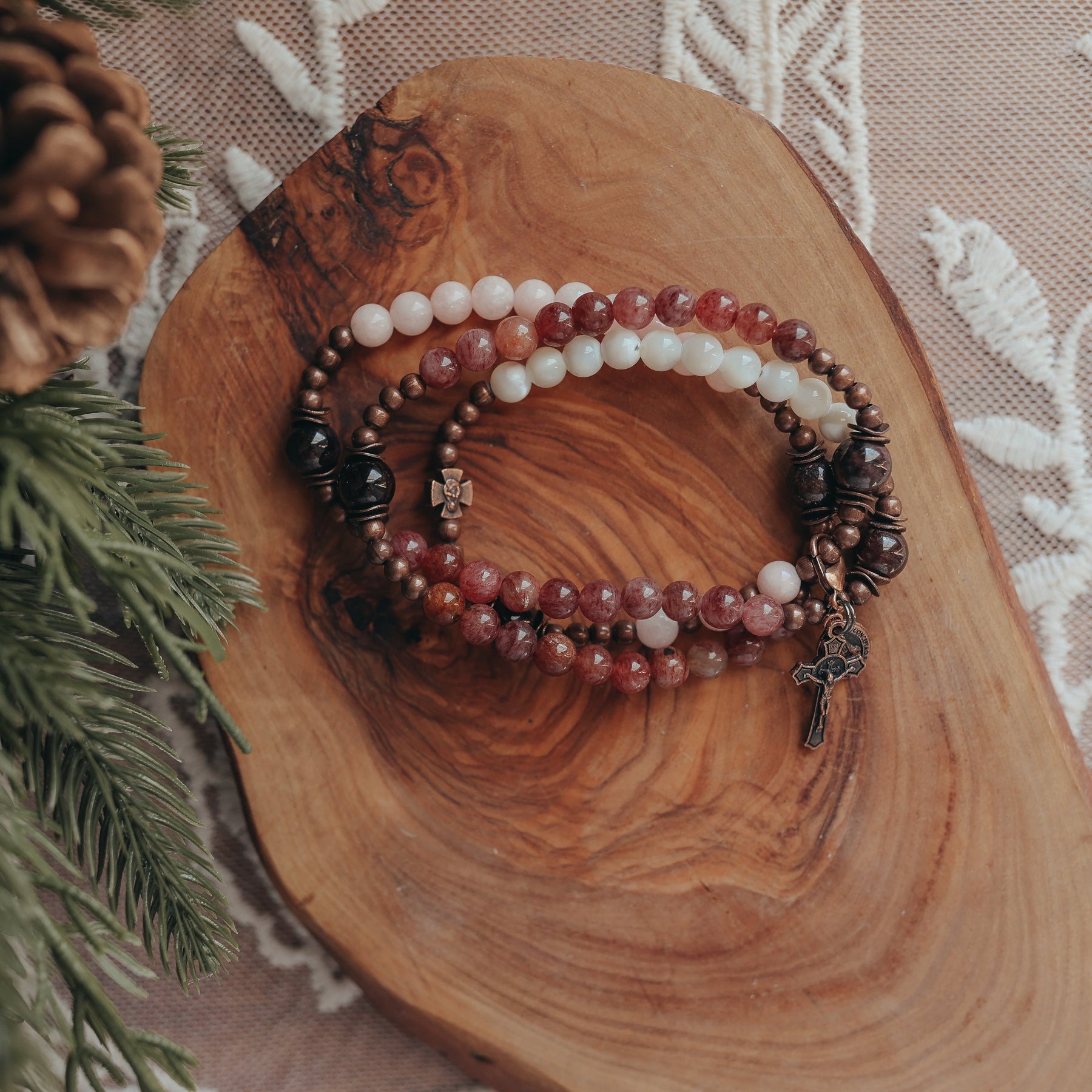 Advent | Triple Stretch & Wrap Rosary Bracelet | Seasonal Exclusive