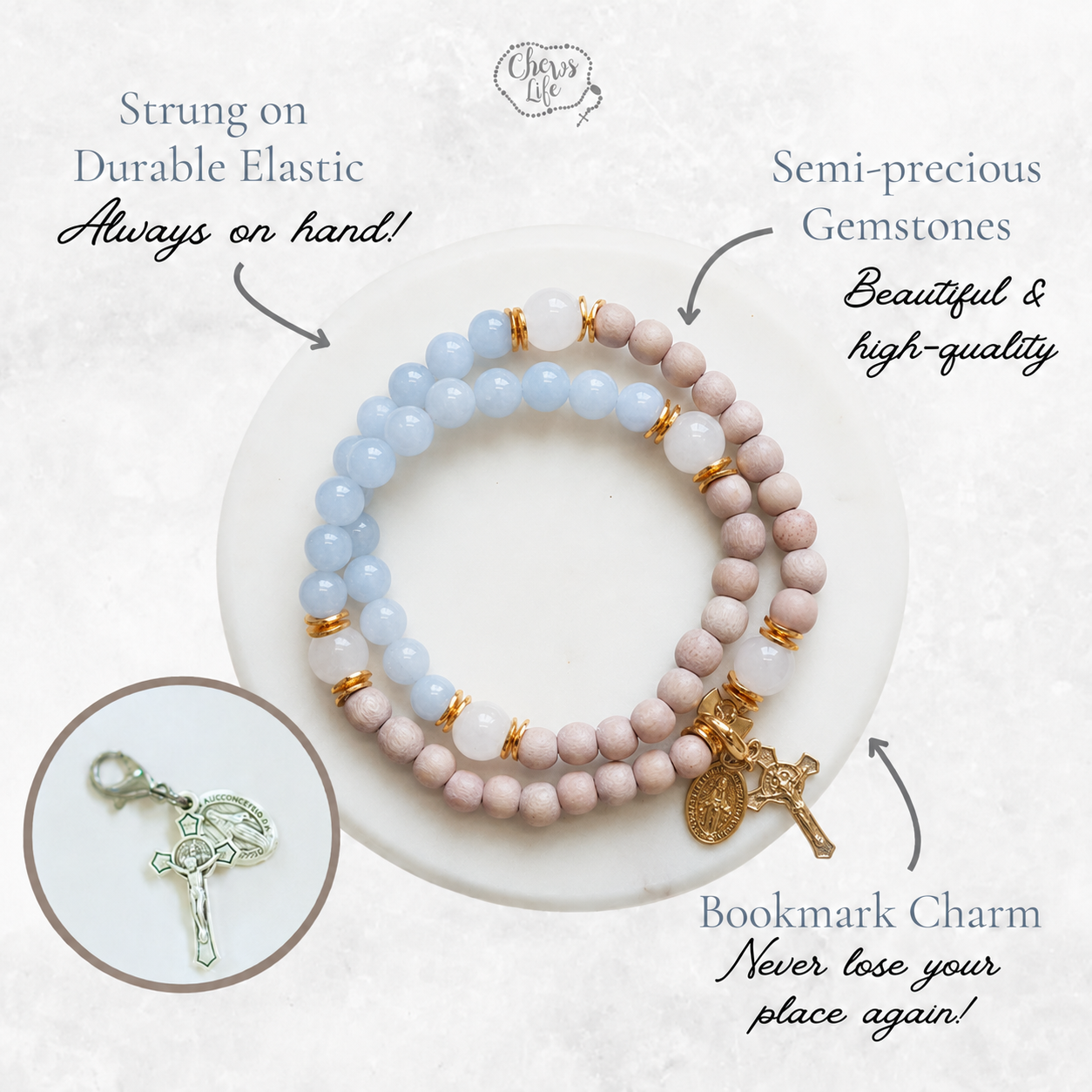 The Assumption | Stretch & Wrap Rosary Bracelet