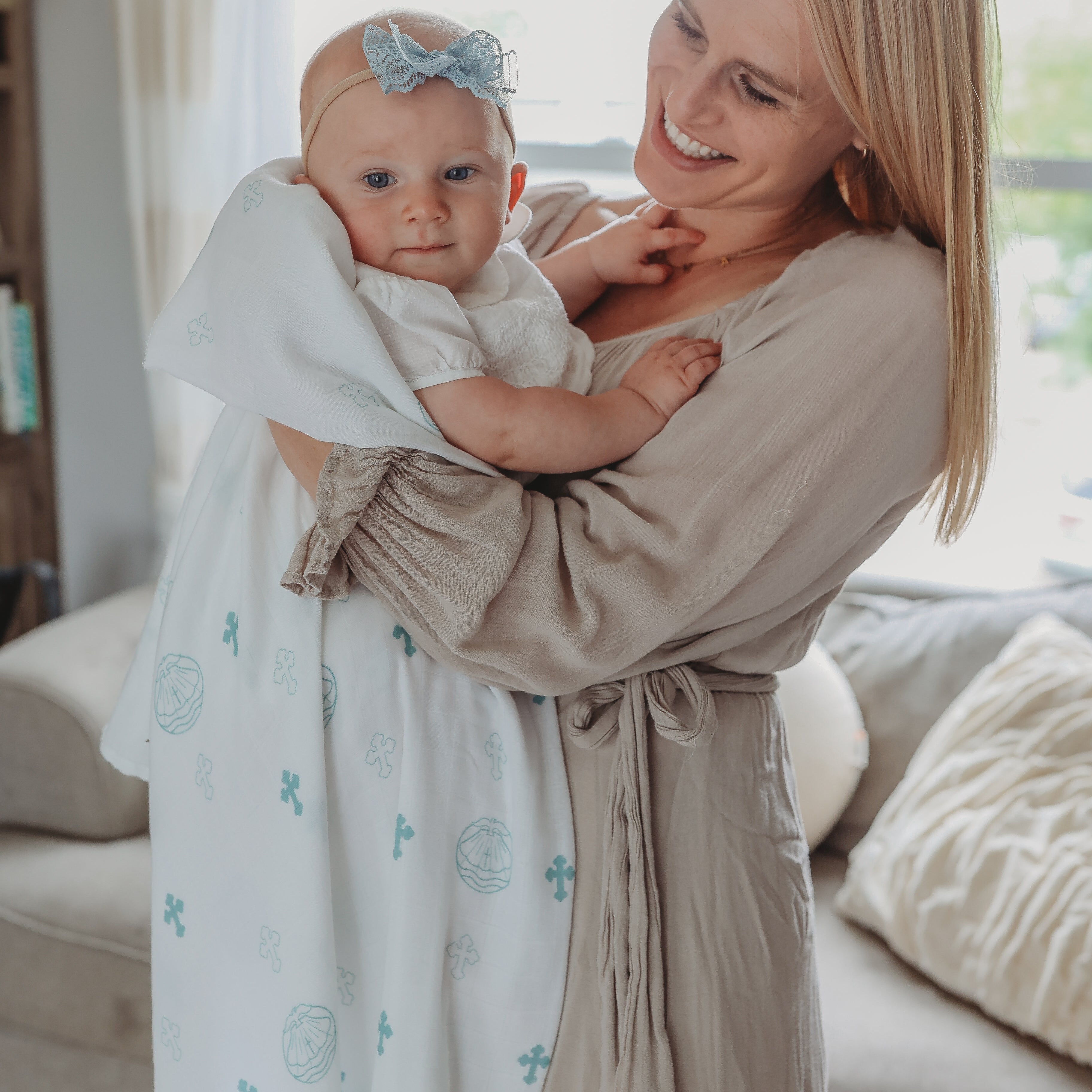 Baptism Swaddle Blanket | Bamboo & Cotton