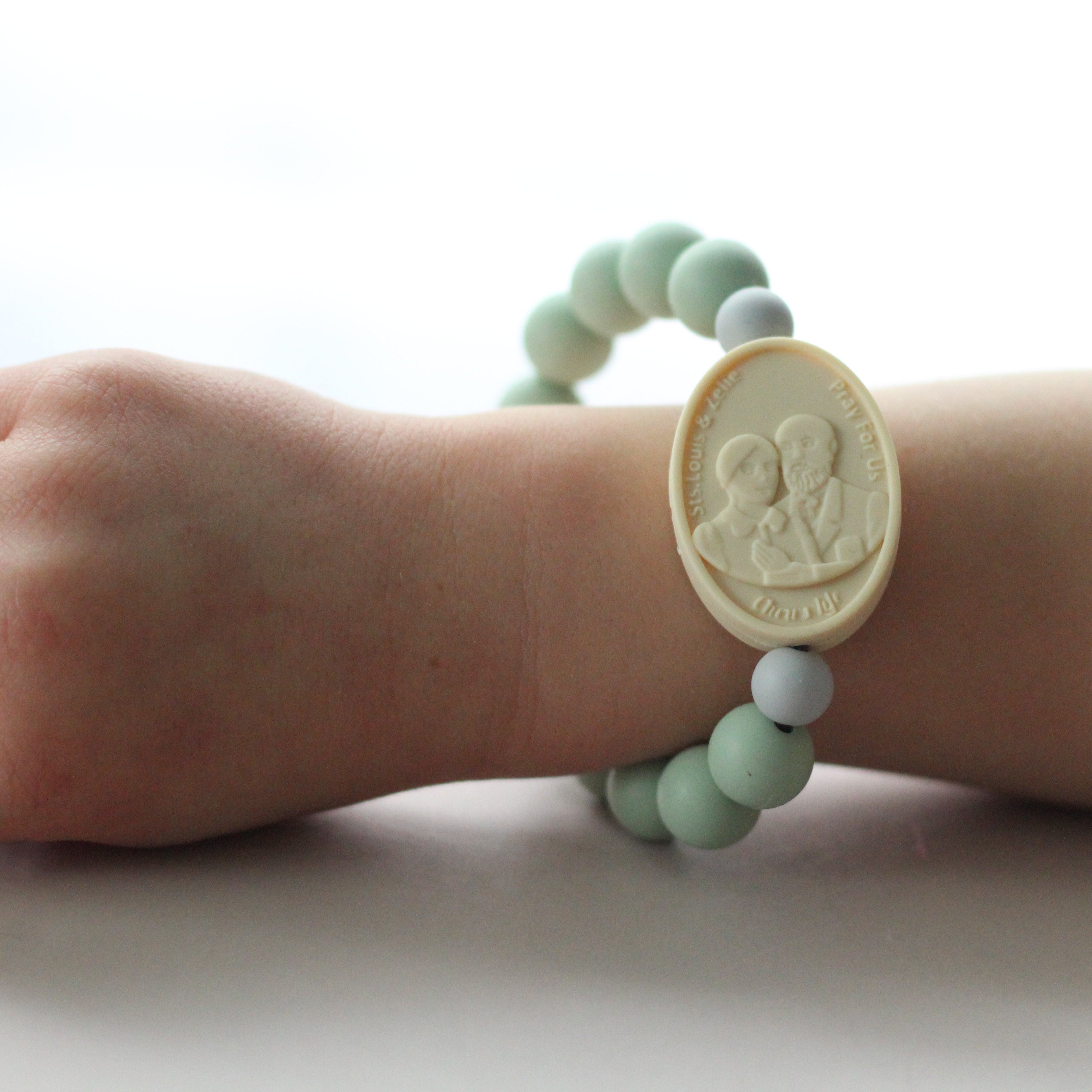 St. Therese with Sts. Zelie and Louis Saint Bracelet | Green