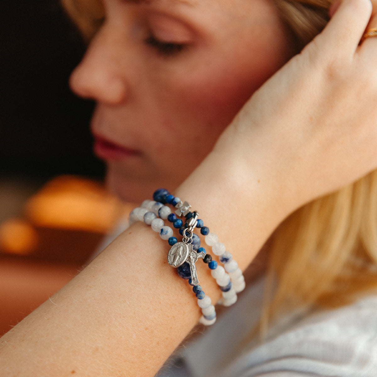 St. Teresa of Calcutta Triple Wrap Rosary Bracelet