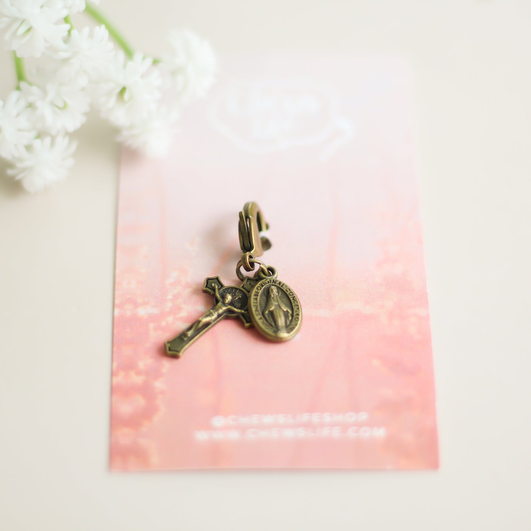 Miraculous Medal & Crucifix | Bookmark Charm