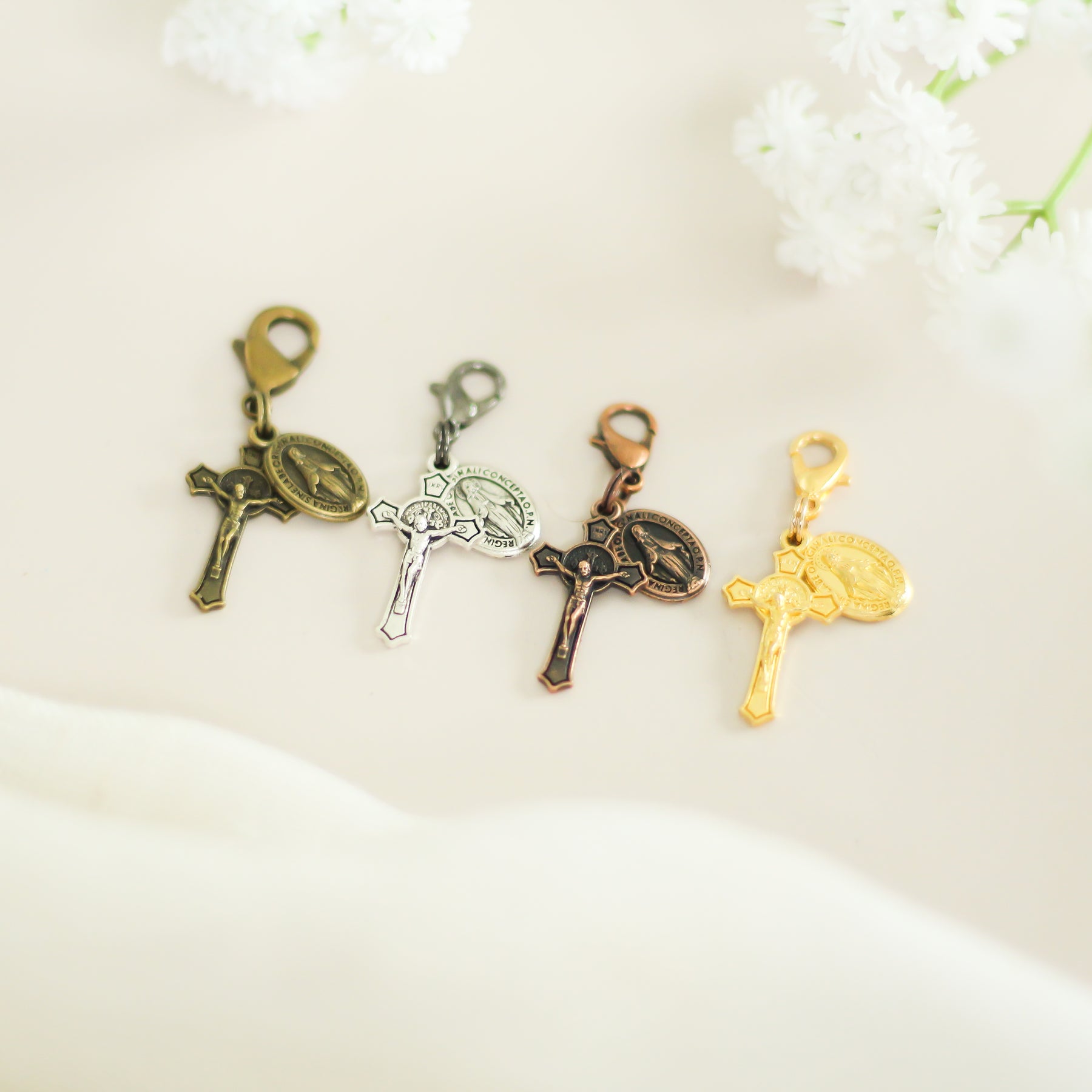 Miraculous Medal & Crucifix | Bookmark Charm