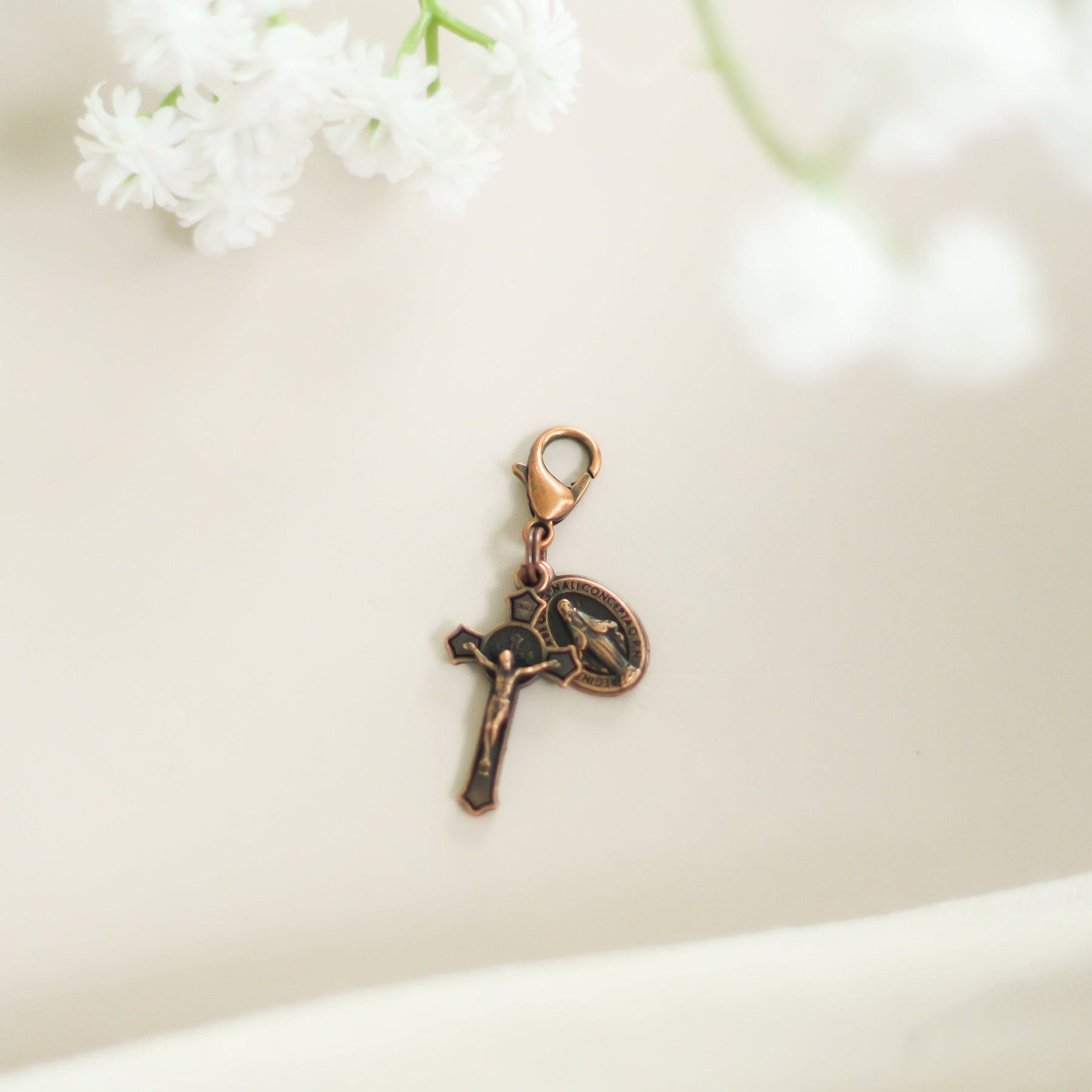 Miraculous Medal & Crucifix | Bookmark Charm