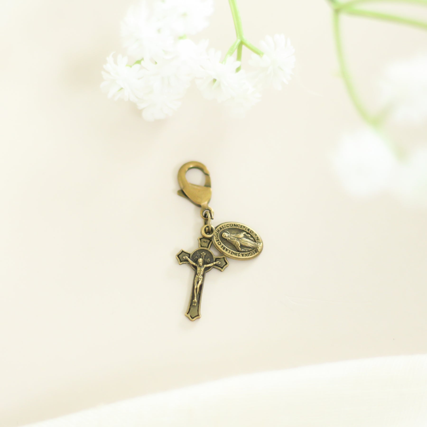 Miraculous Medal & Crucifix | Bookmark Charm