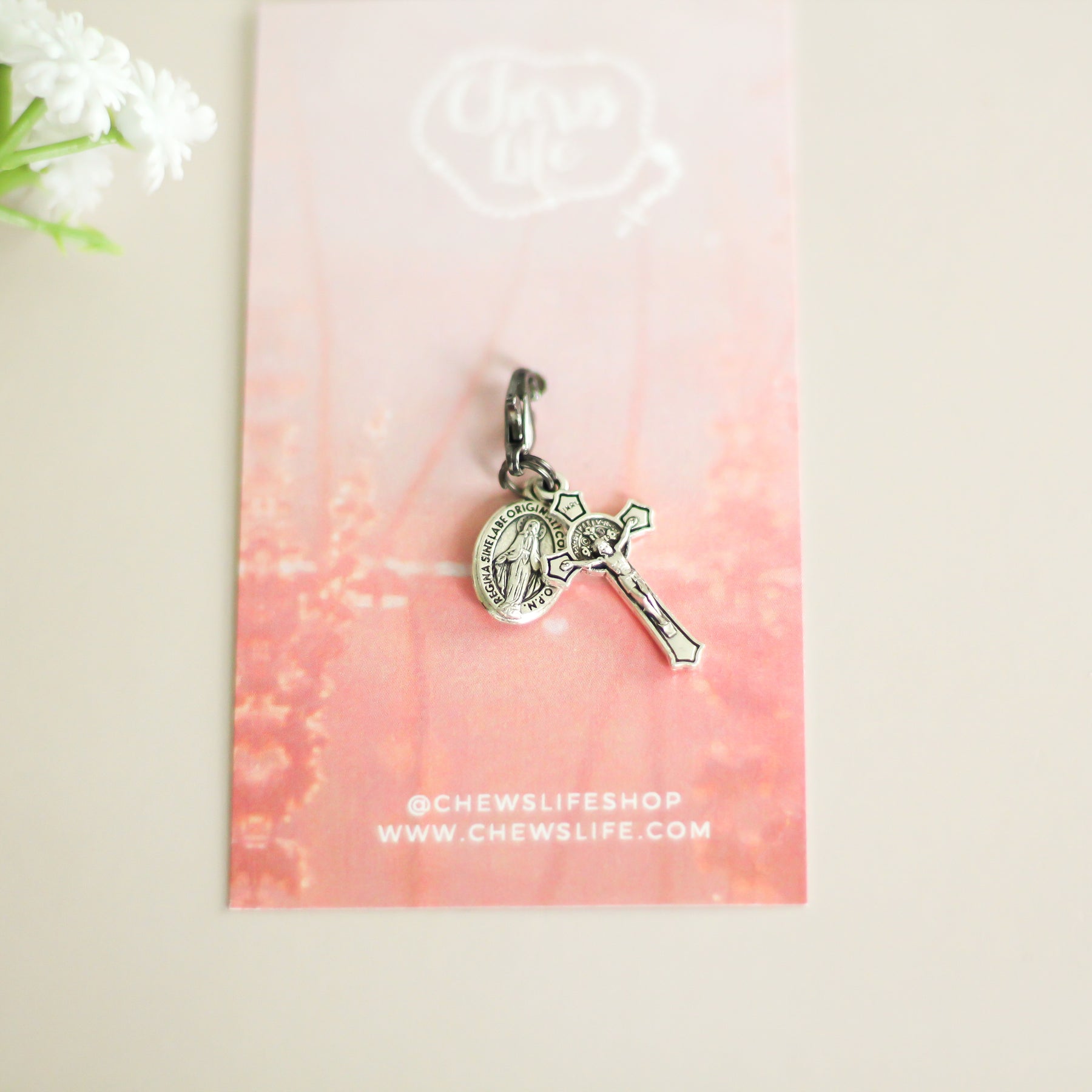 Miraculous Medal & Crucifix | Bookmark Charm