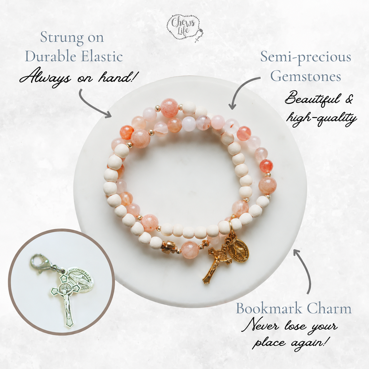 The Coronation | Stretch & Wrap Rosary Bracelet