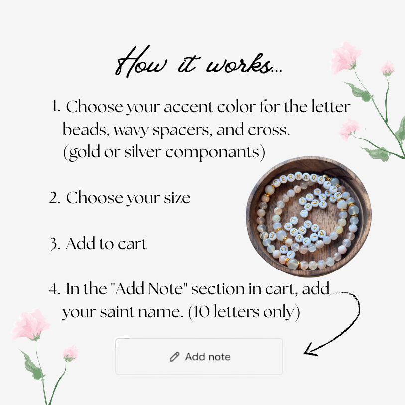 Custom Patron Saint OCIA Rosary Bracelet