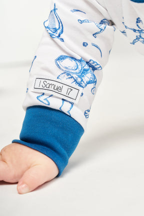 David & Goliath Blue PJ Onesie