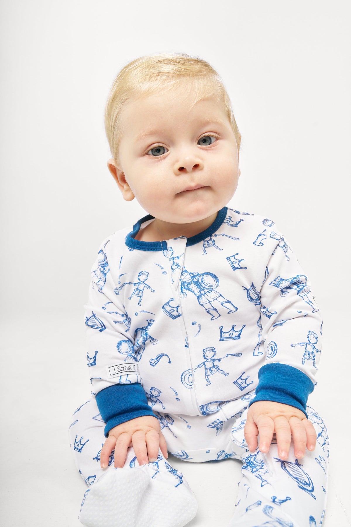 David & Goliath Blue PJ Onesie