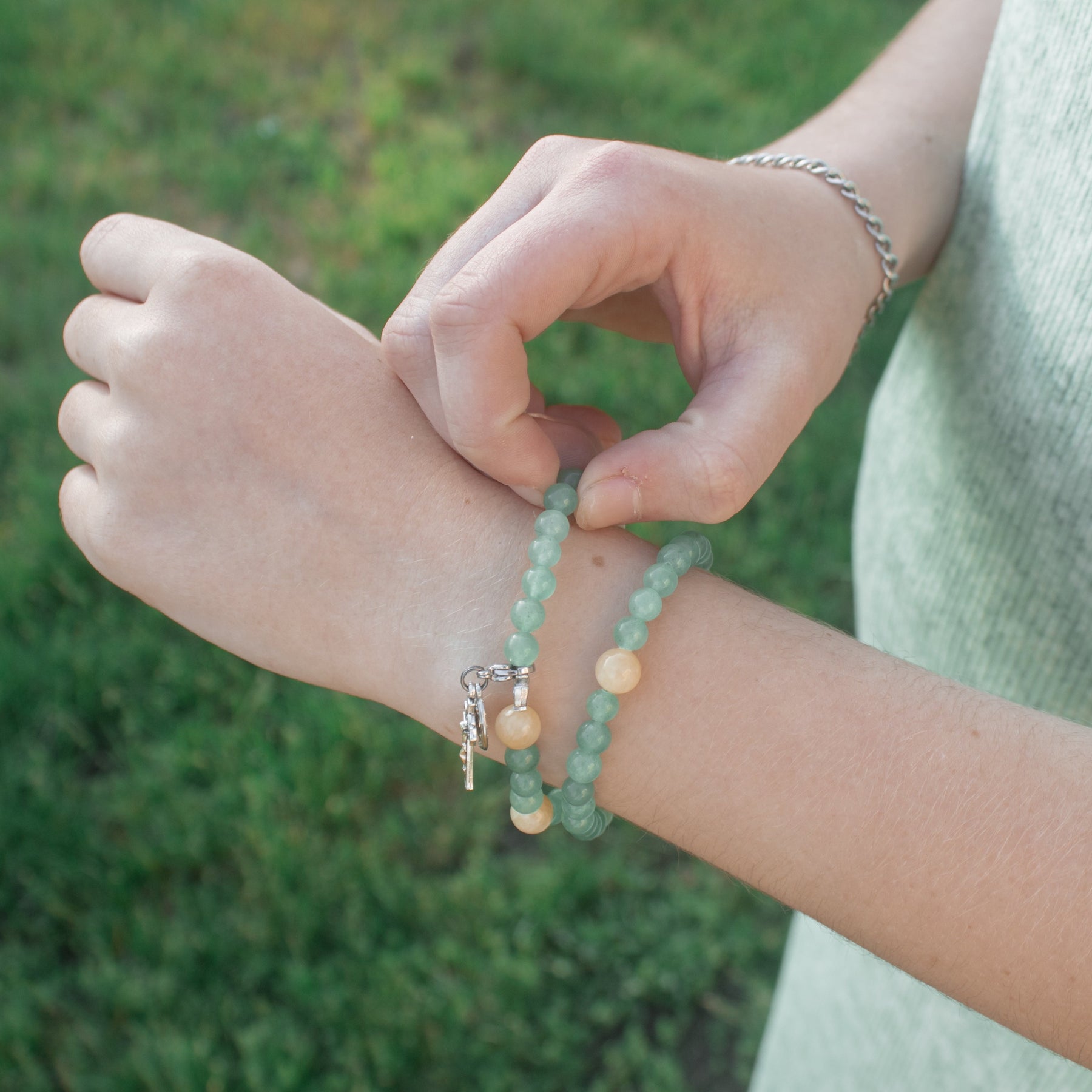 Dymphna | Stretch & Wrap Rosary Bracelet