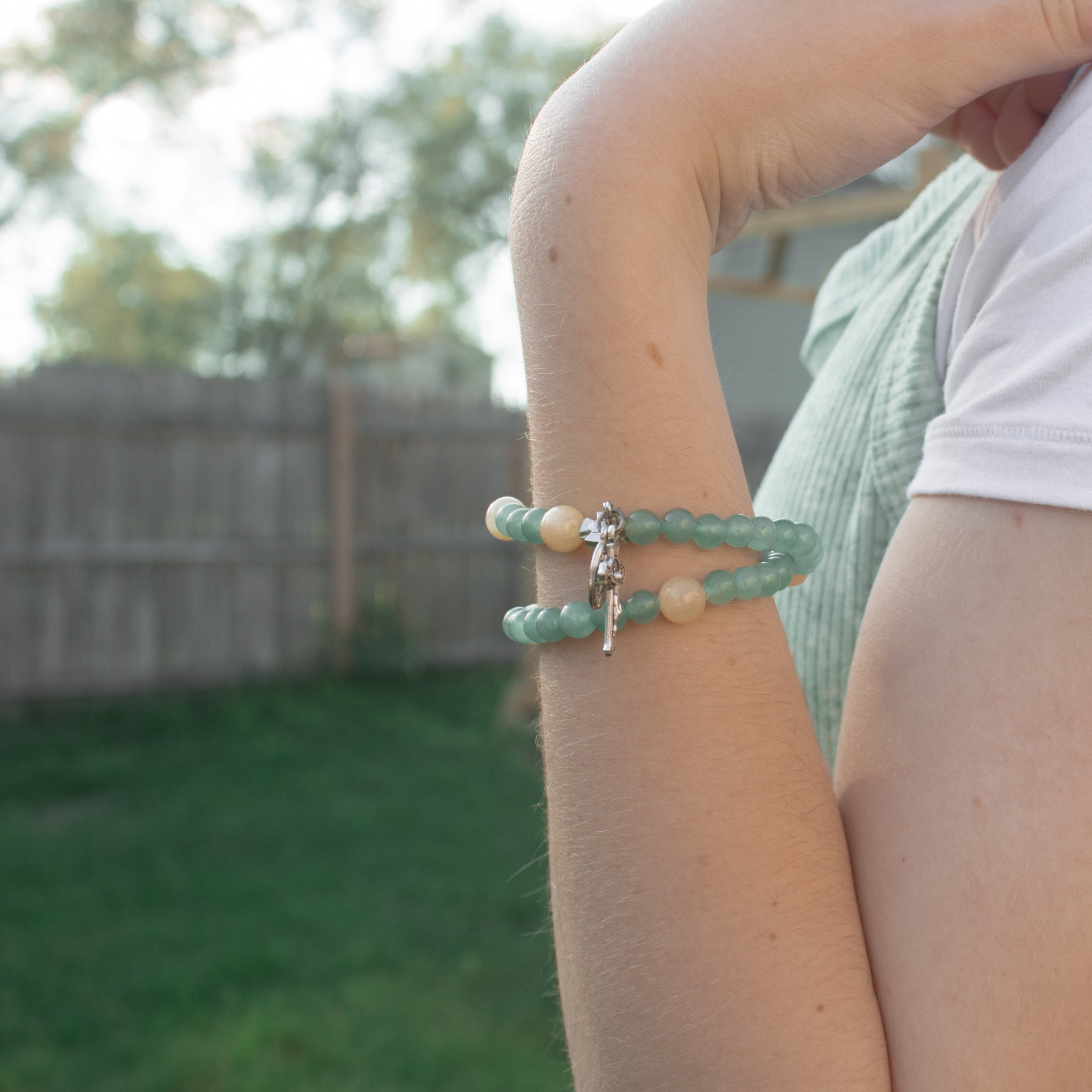Dymphna | Stretch & Wrap Rosary Bracelet