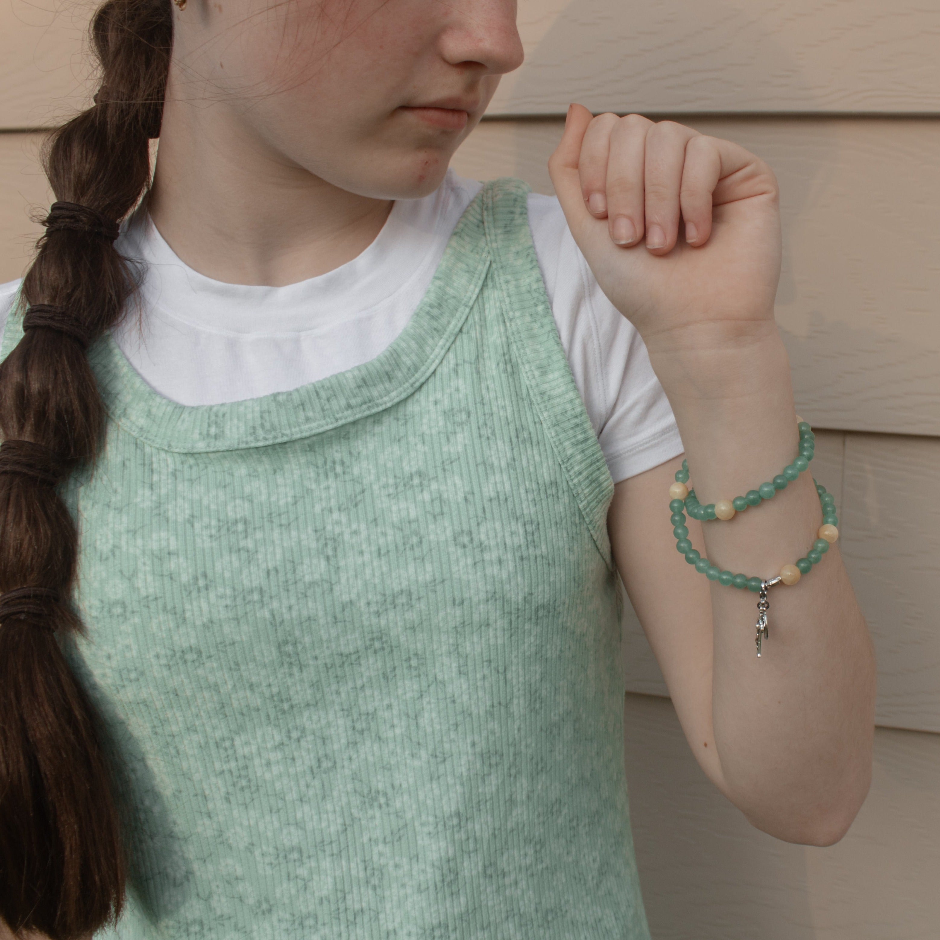 Dymphna | Stretch & Wrap Rosary Bracelet