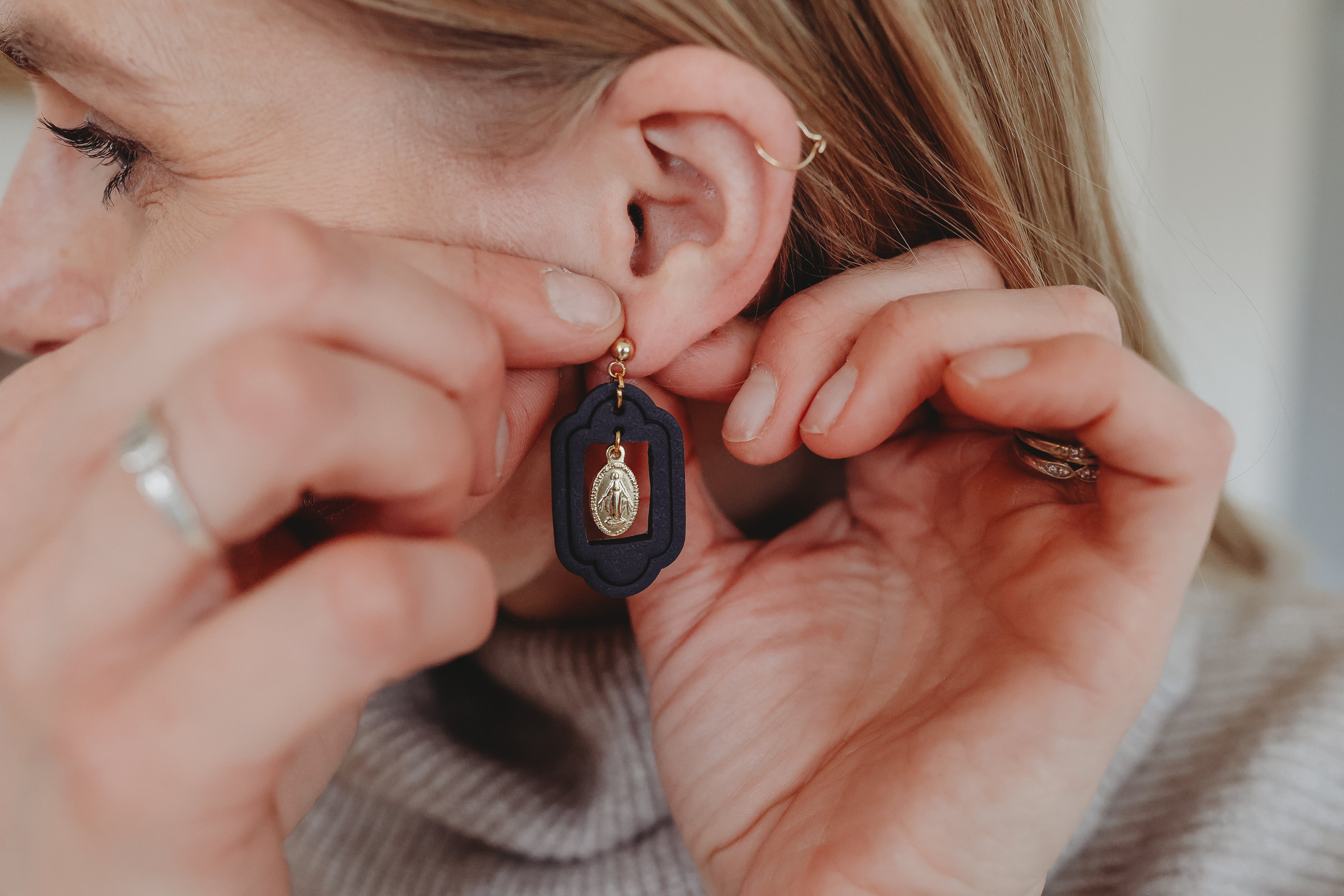 Ave Grotto Earrings | Holy Family Winter Collection
