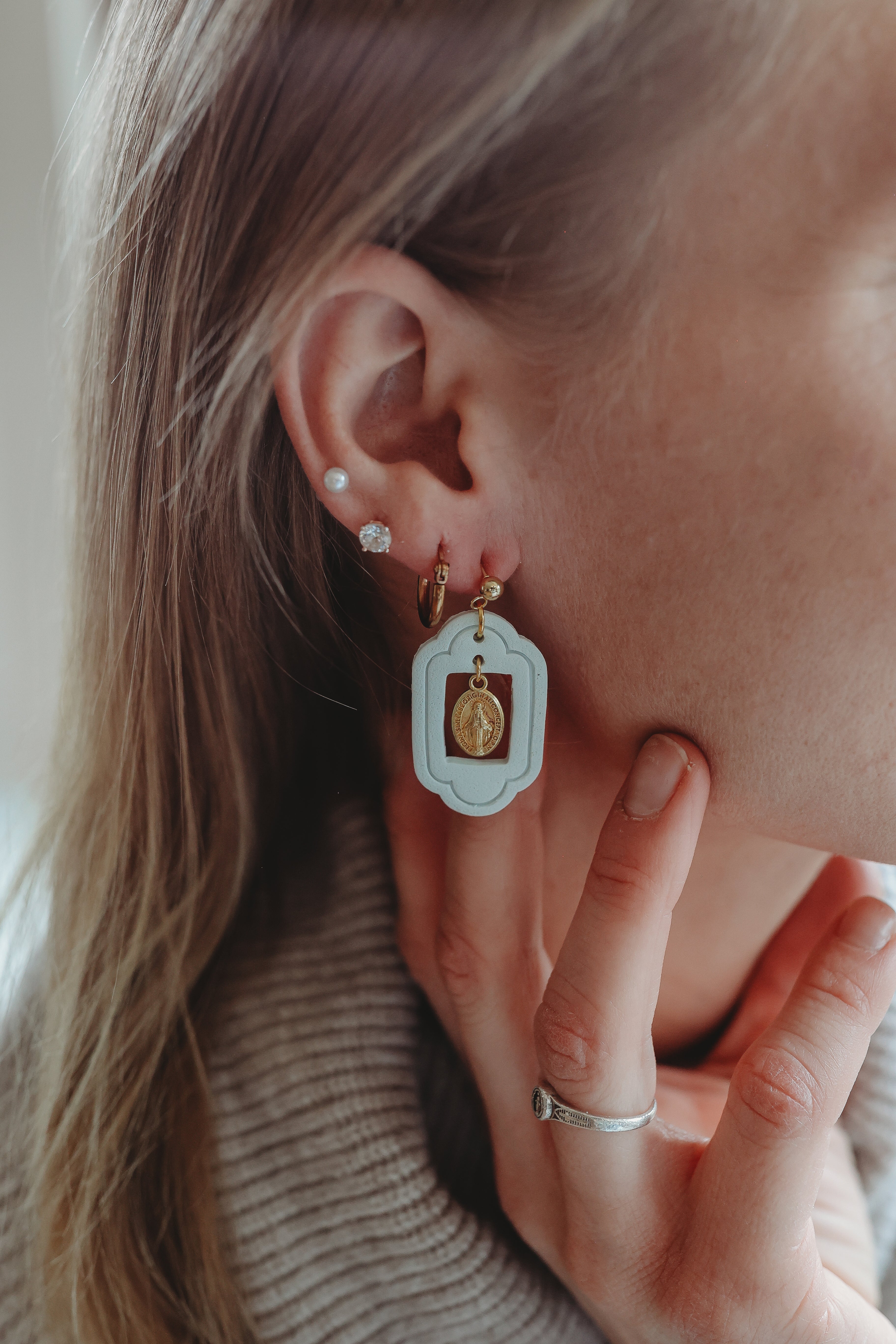 Ave Grotto Earrings | Holy Family Winter Collection