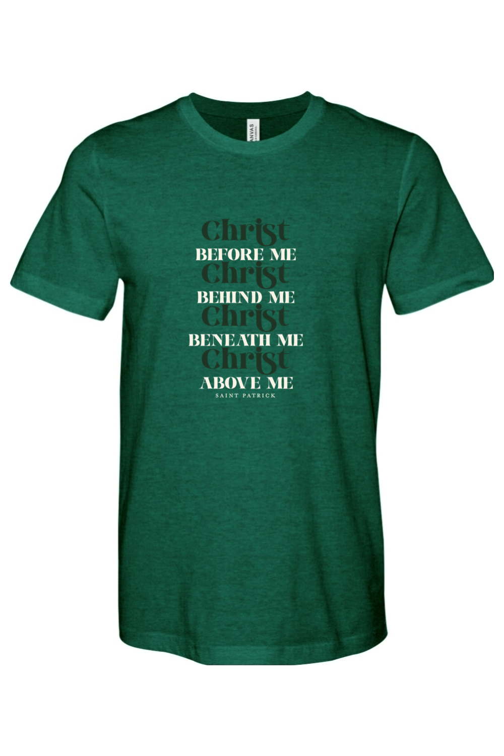Breast Plate of Saint Patrick  | Bella Canvas Heathered Green Grass Jersey Tee