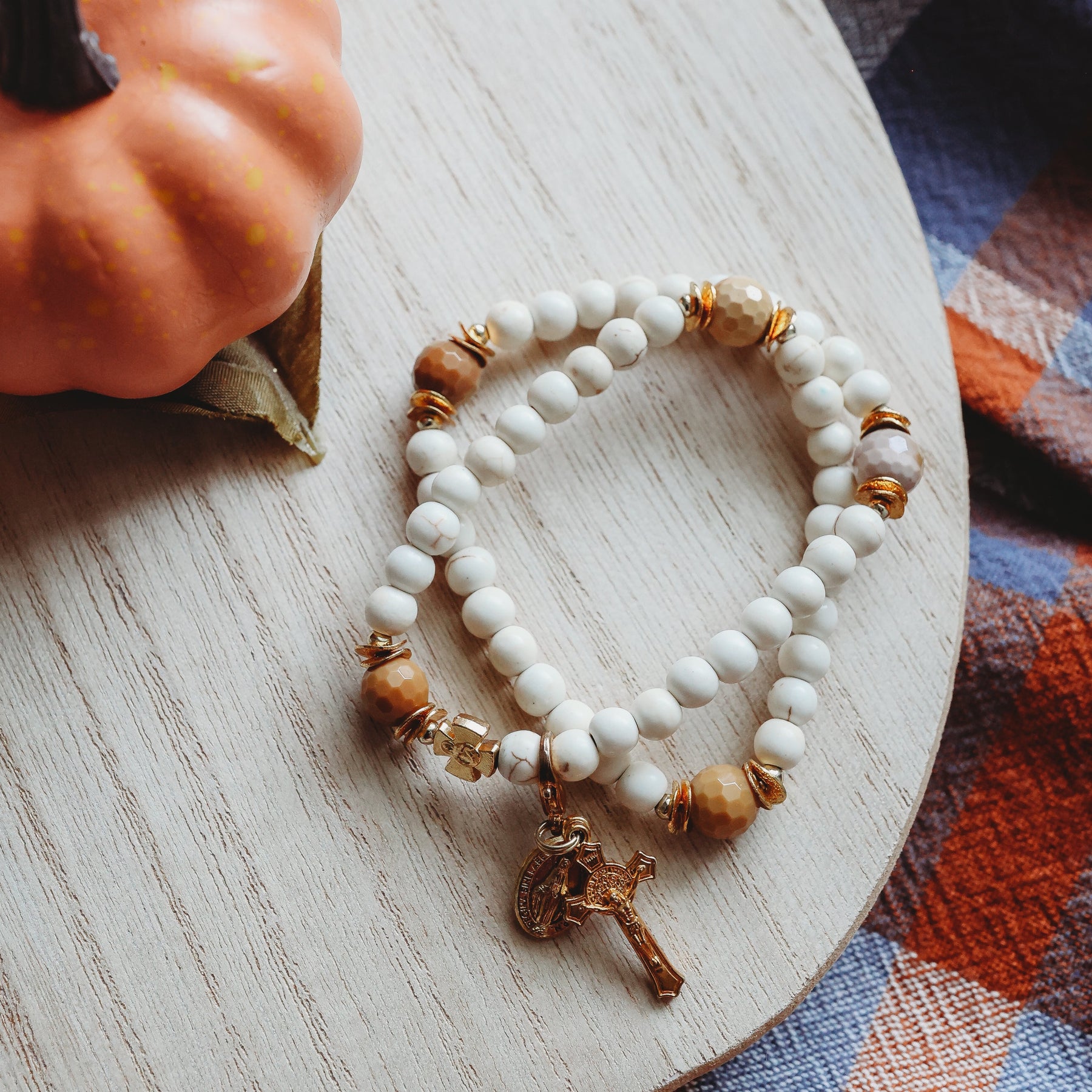 St Kateri Tekakwitha | Stretch & Wrap Rosary Bracelet | Fall Exclusive