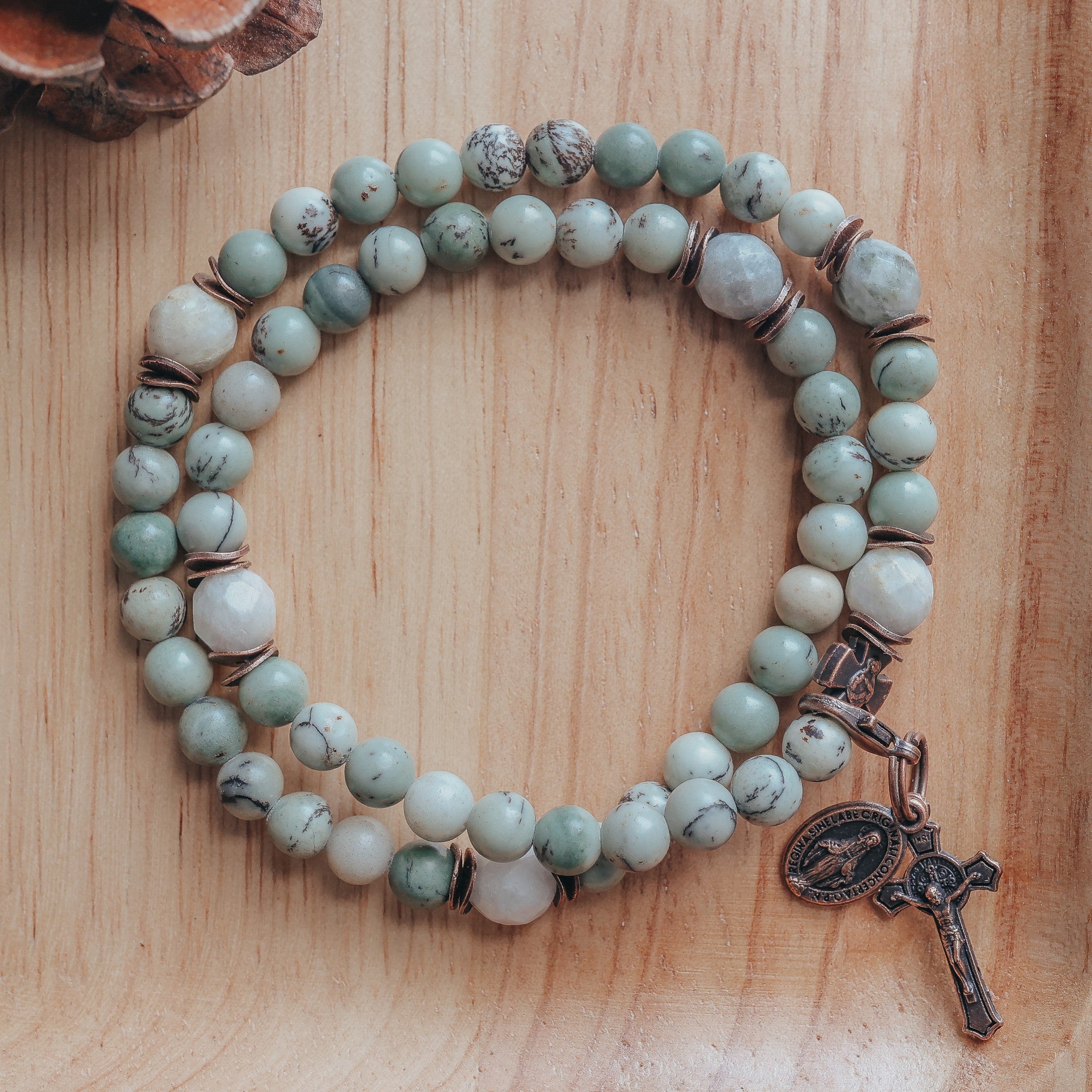 Saint Francis | Chews Life Gemstone Double Wrap Rosary Bracelet | Fall Collection