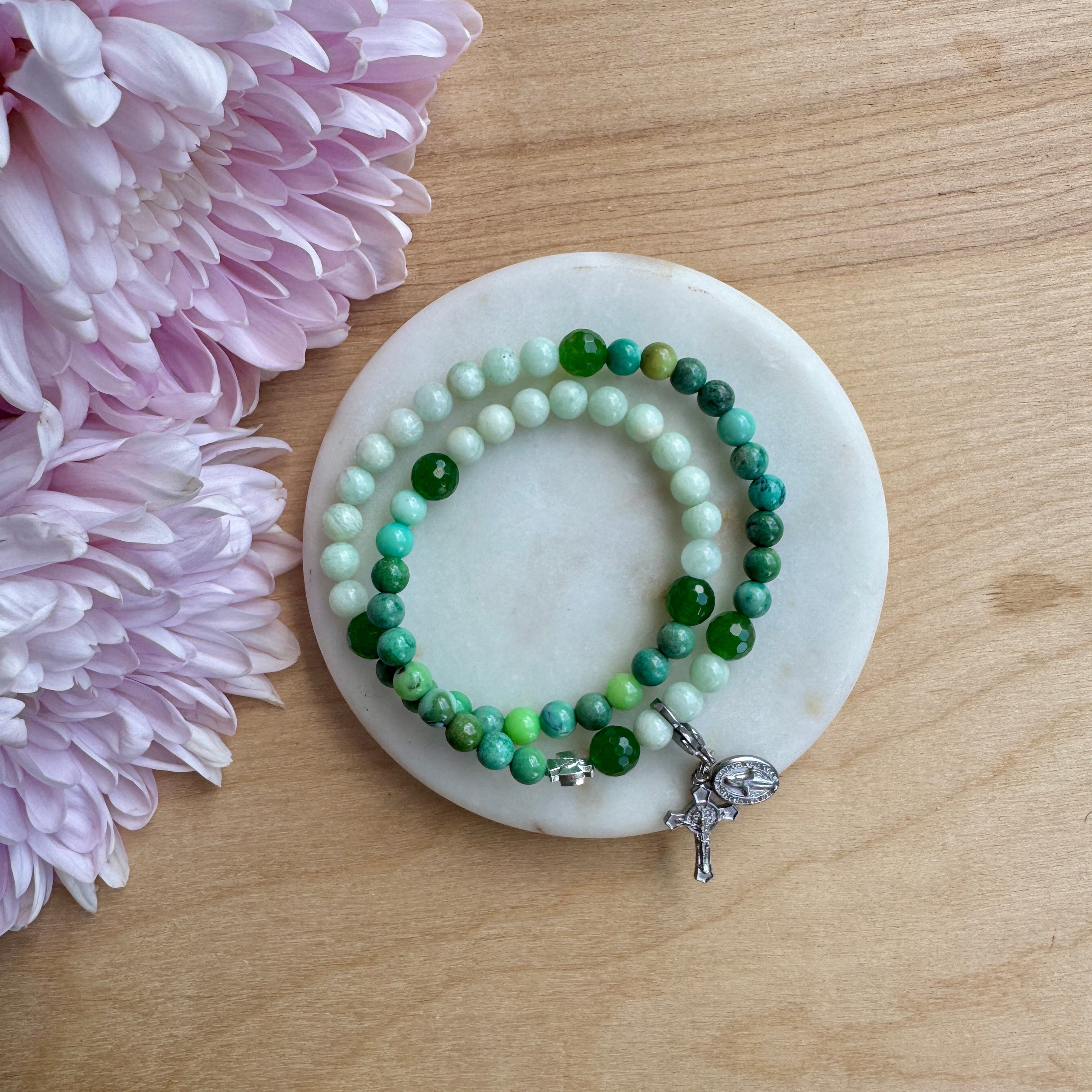 St. Bernadette  | Chews Life Rosary Bracelet | Summer Collection