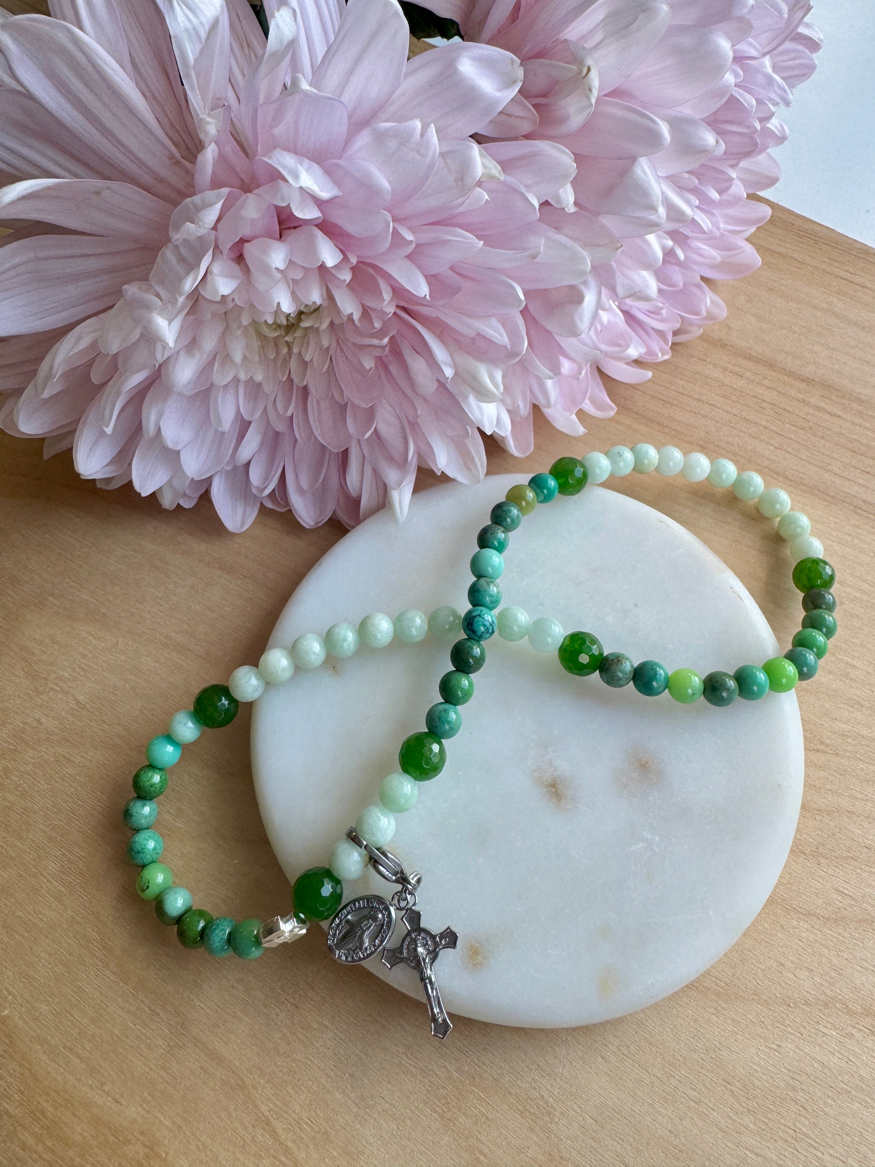 St. Bernadette  | Chews Life Rosary Bracelet | Summer Collection