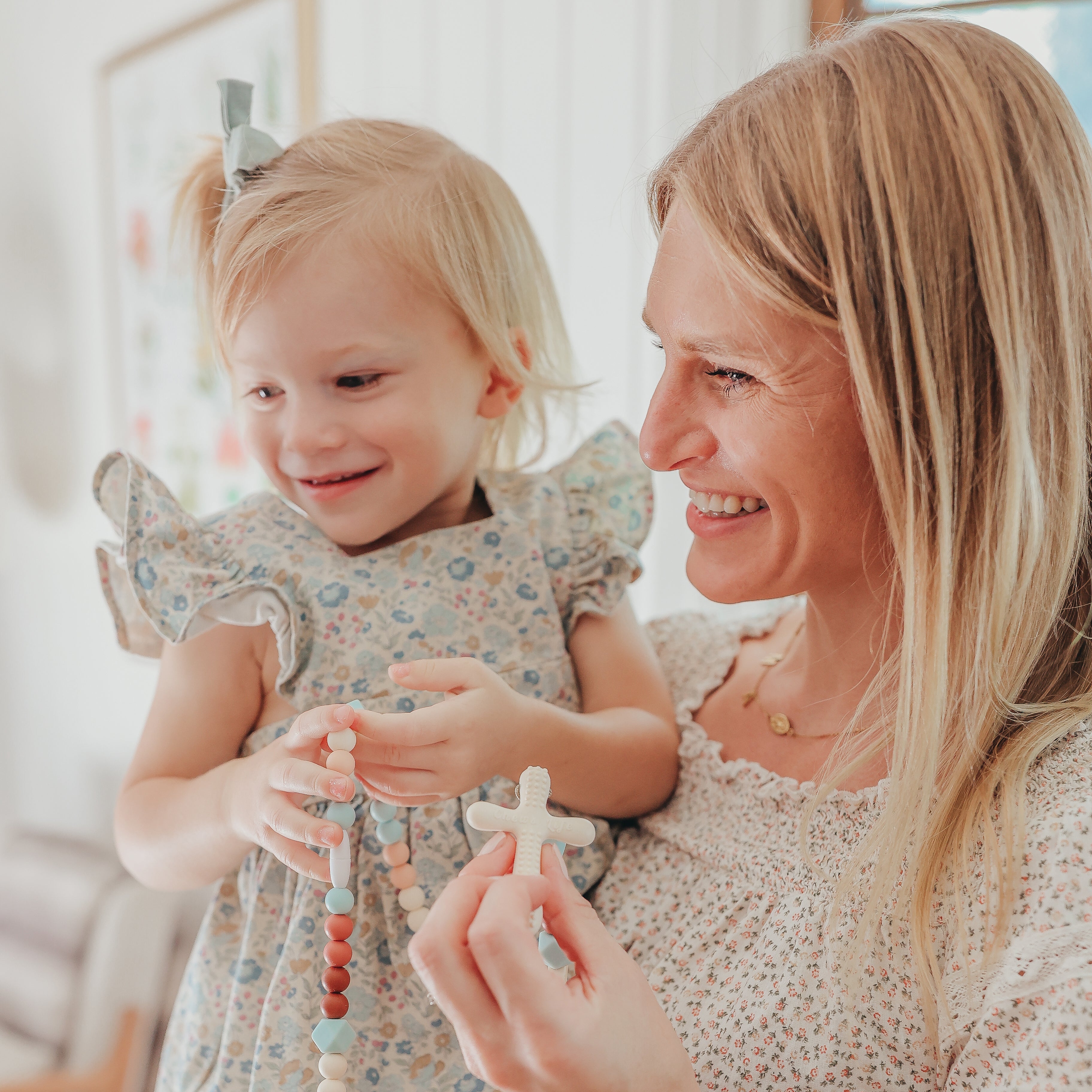 The Gianna Mommy & Me Set | Silicone Rosary and Triple Wrap Rosary Bracelet