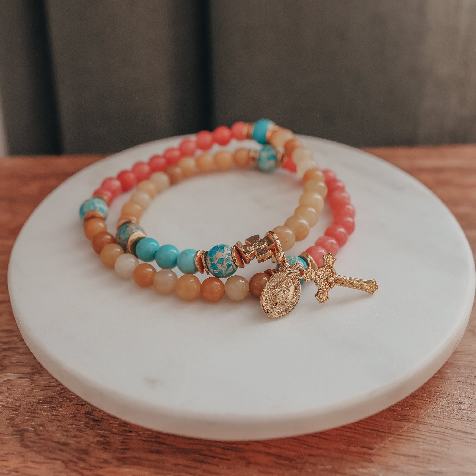 Our Lady of Guadalupe | Stretch & Wrap Rosary Bracelet