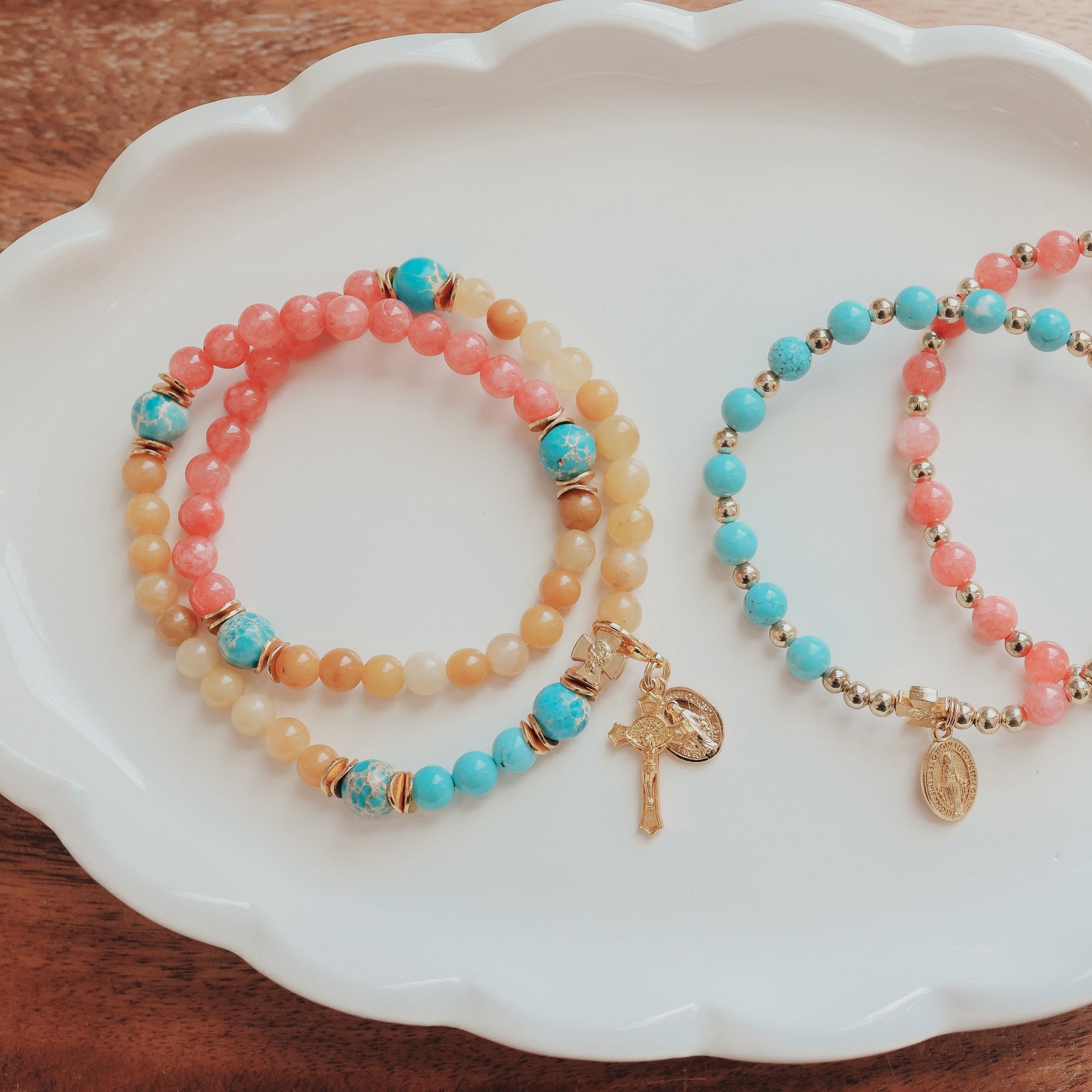 Our Lady of Guadalupe | Stretch & Wrap Rosary Bracelet