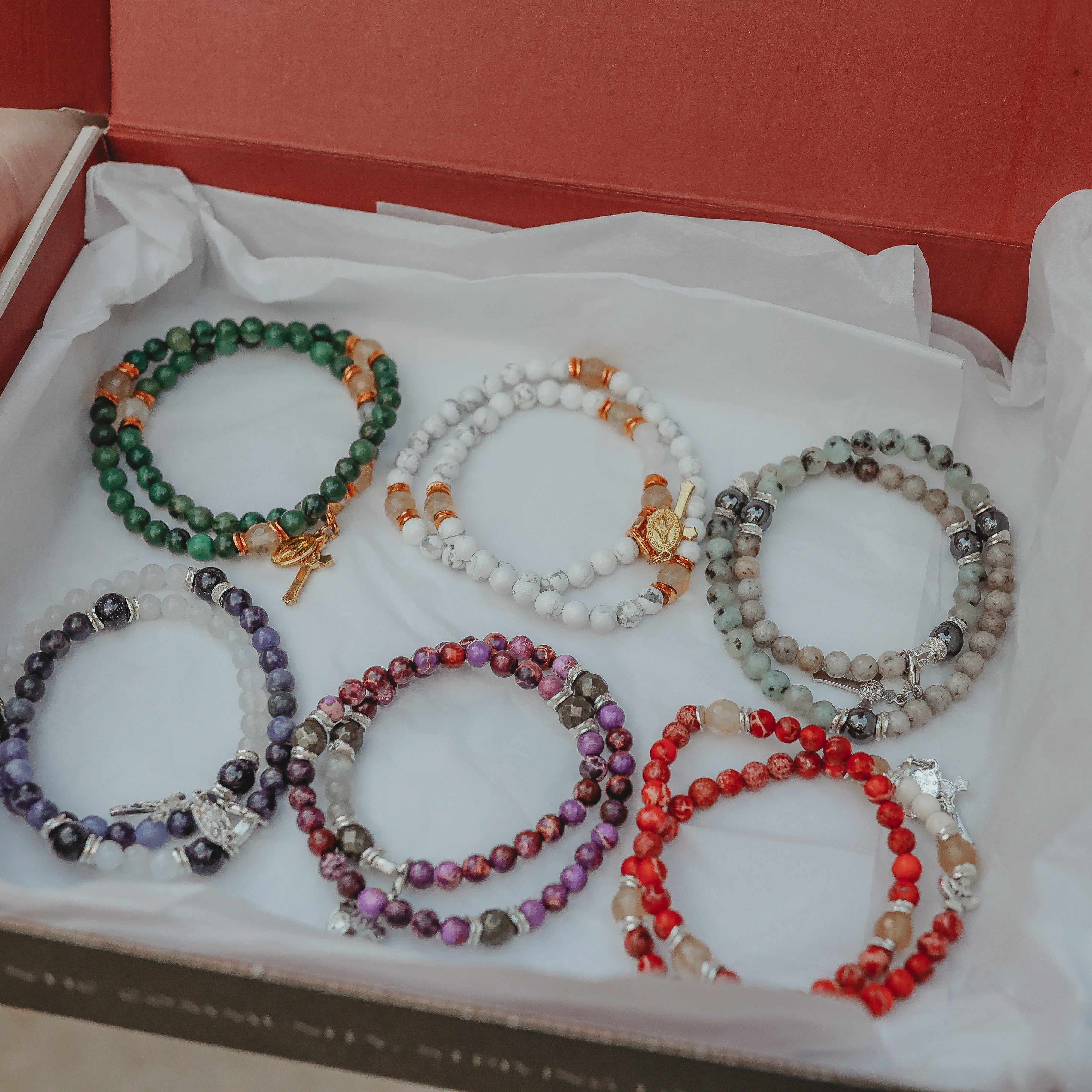 Deluxe Rosary Bracelet Gift Set | Holiday Lux Collection