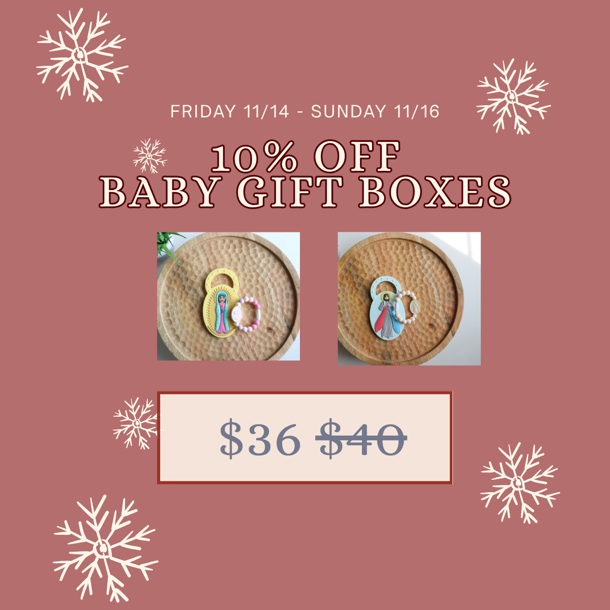 Simple Baby Gift Set| Chews Life Teether and Saint Bracelet |