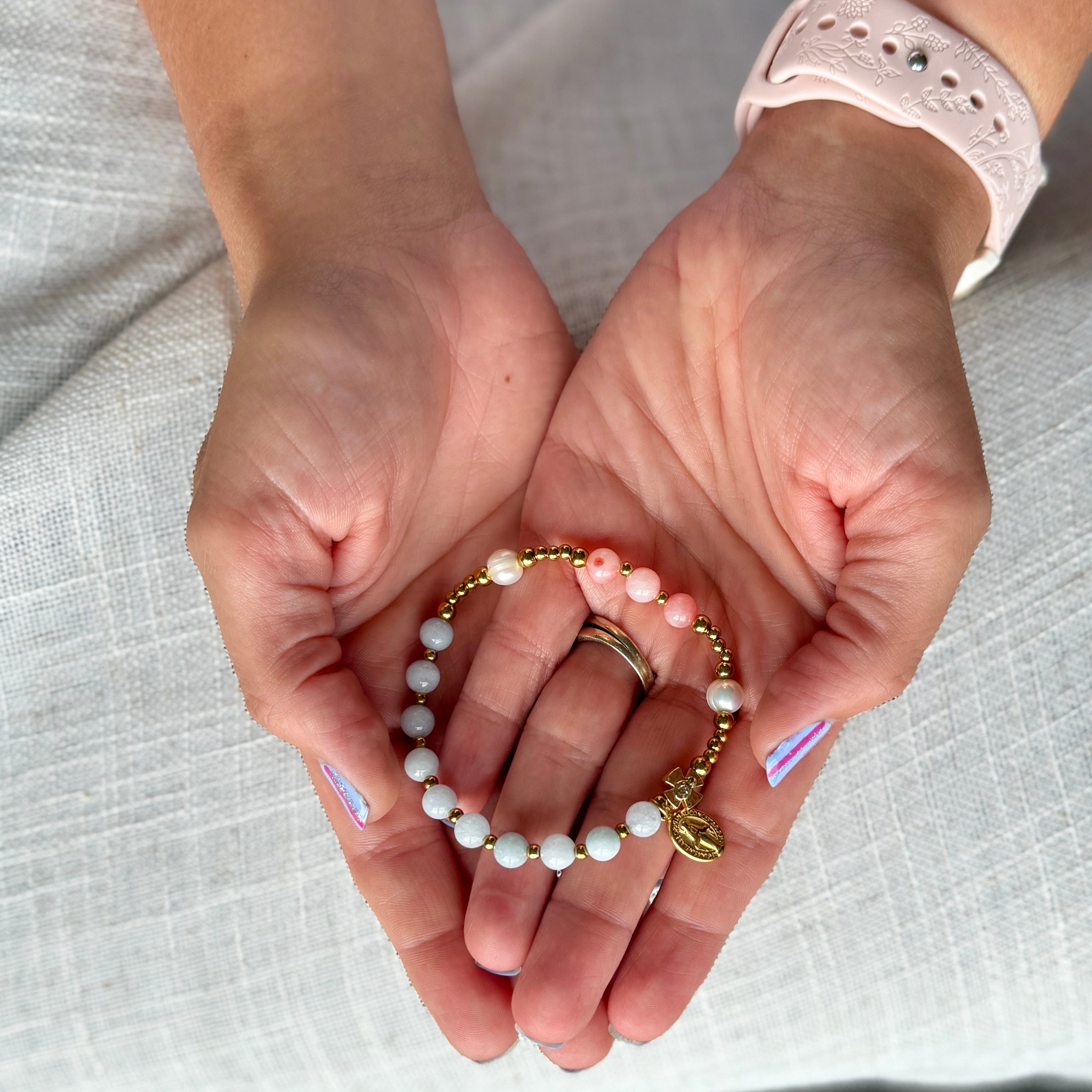 Immaculate Heart Gemstone Decade Bracelet