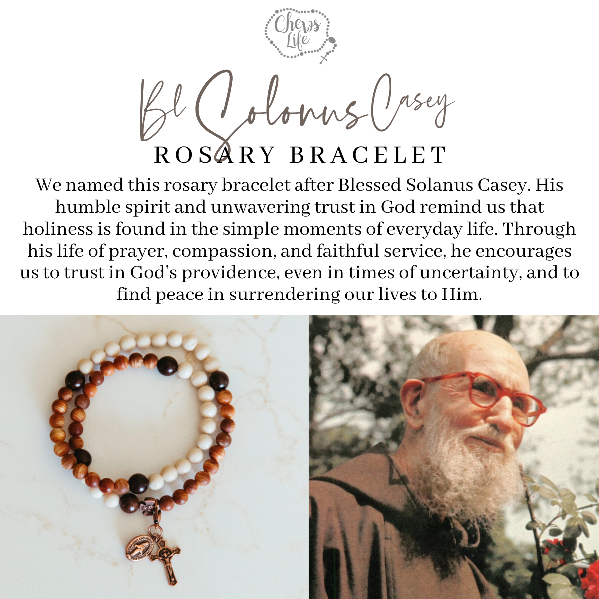 Blessed Solanus Casey Double Wrap Rosary Bracelet | Fall Collection