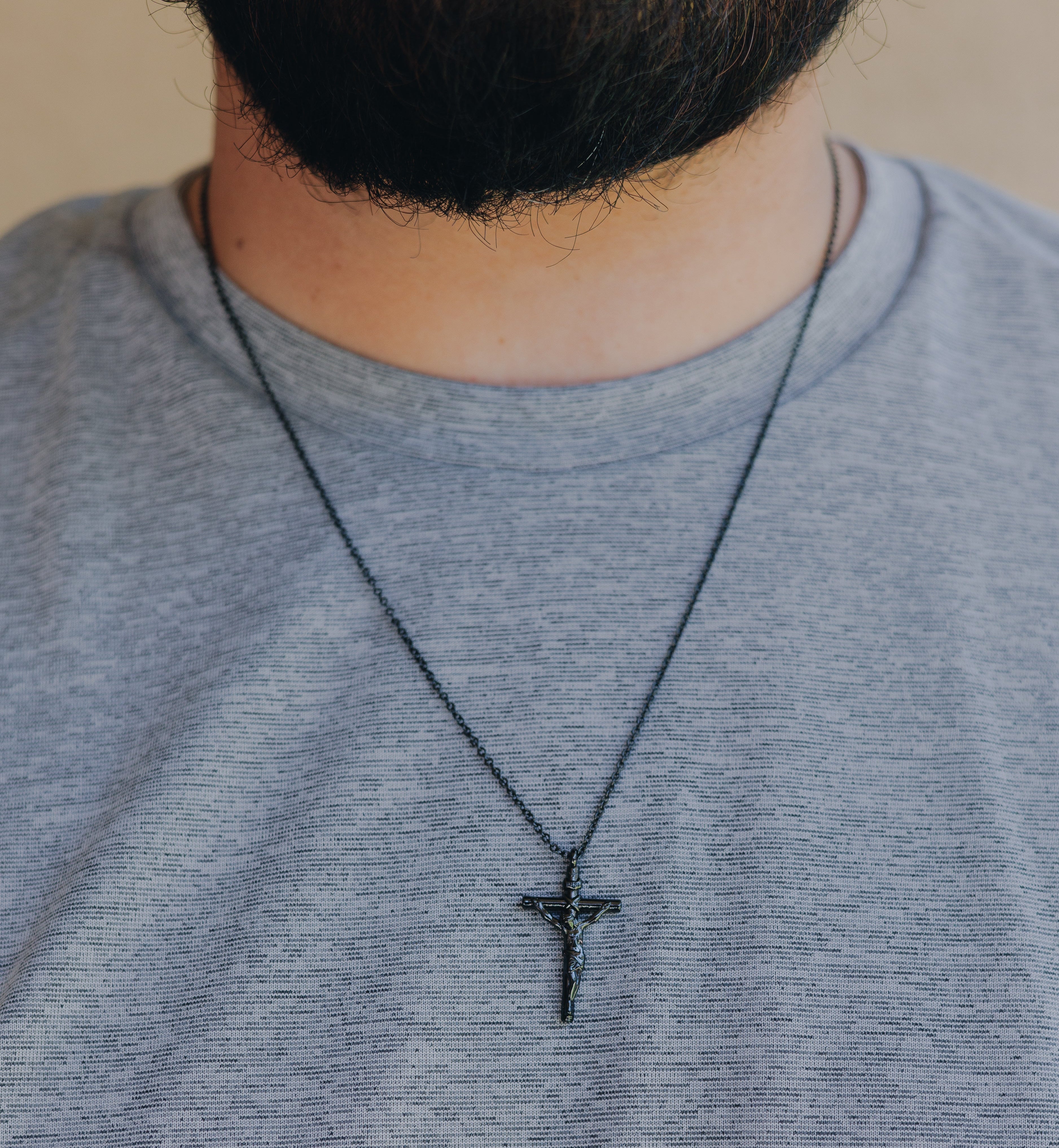 Mens Black Crucifix | Blessed is She
