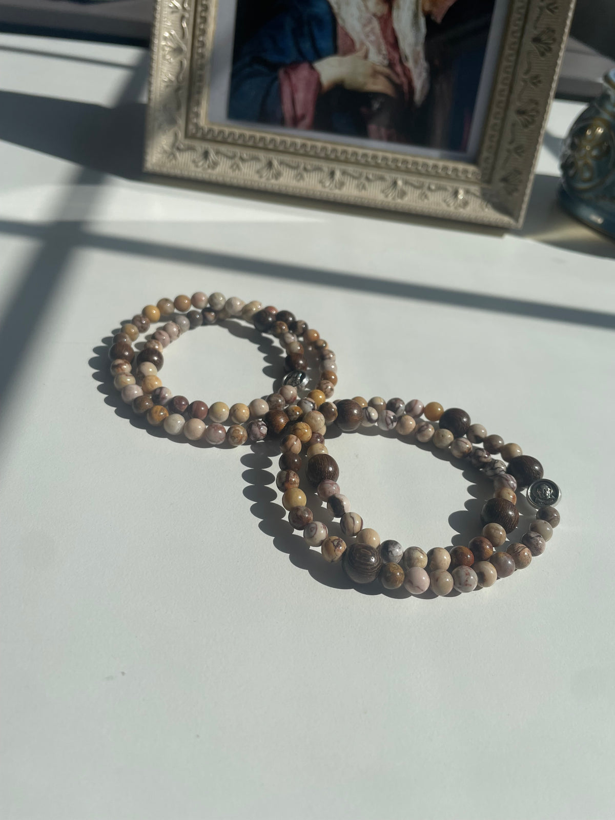 St. Padre Pio Gemstone Double Wrap Bracelet | Fall Collection