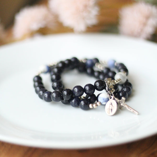 Stella Maris | Triple Stretch & Wrap Rosary Bracelet