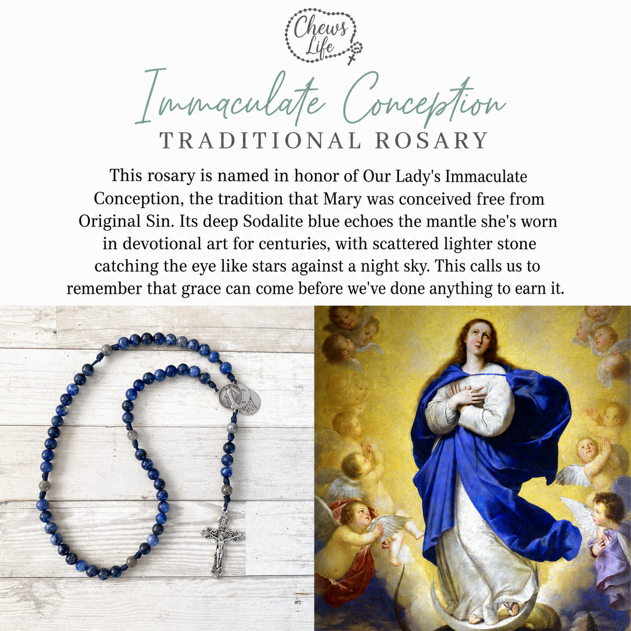 Immaculate Conception | Traditional Gemstone Rosary