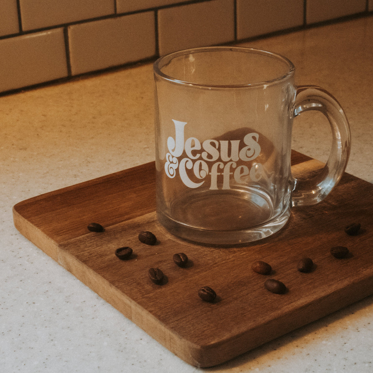 Jesus & Coffee Glass Mug | Pax Beloved