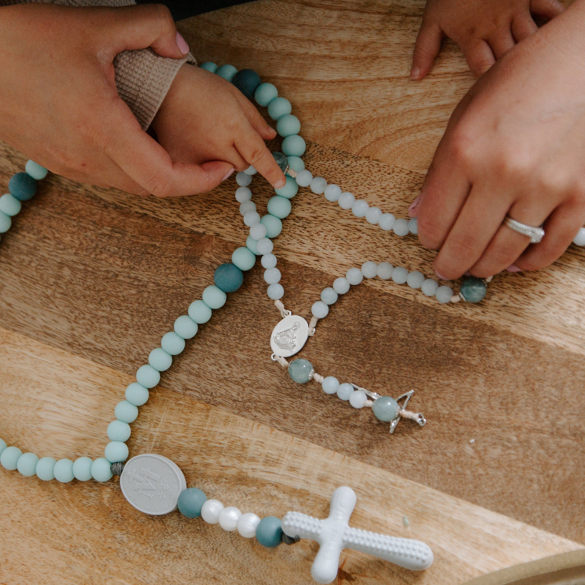 Stella Maris | Mommy & Me Rosary Set | Chews Life x West Coast Catholic